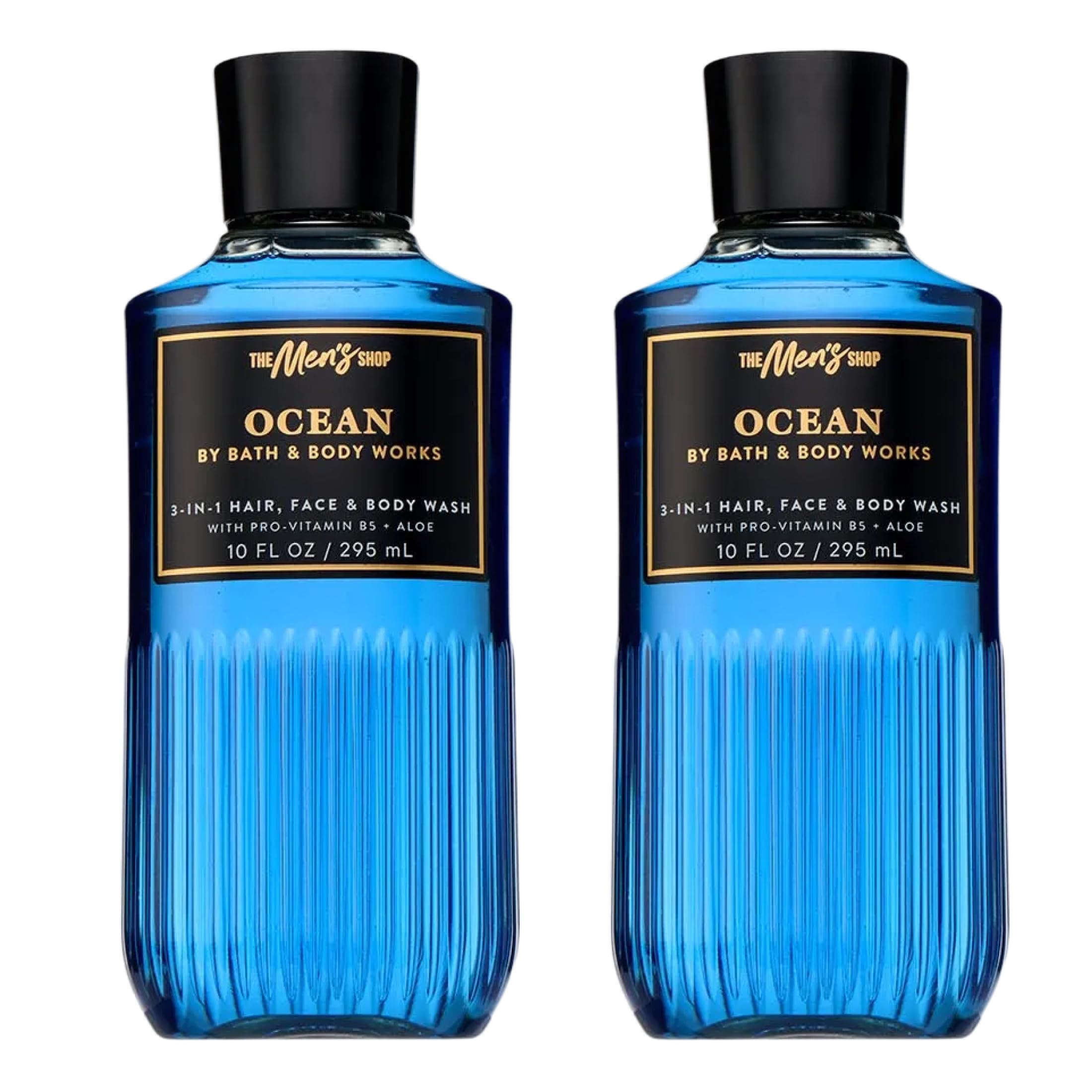 3-in-1 Hair, Face & Body Wash for Men – Ocean Scent, Men's Shampoo & Cleanser with Pro-Vitamin B5 & Aloe, Coastal Air & Cypress Scent, 10 fl oz - 2 Pack