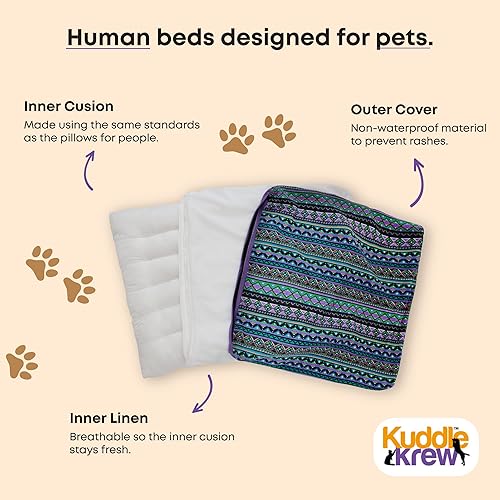 Miniatura 2 de Kuddle Krew Cama impermeable de alta calidad para perros y gatos, colchón + forro impermeable + funda exterior extraíble y reversible, lavable a