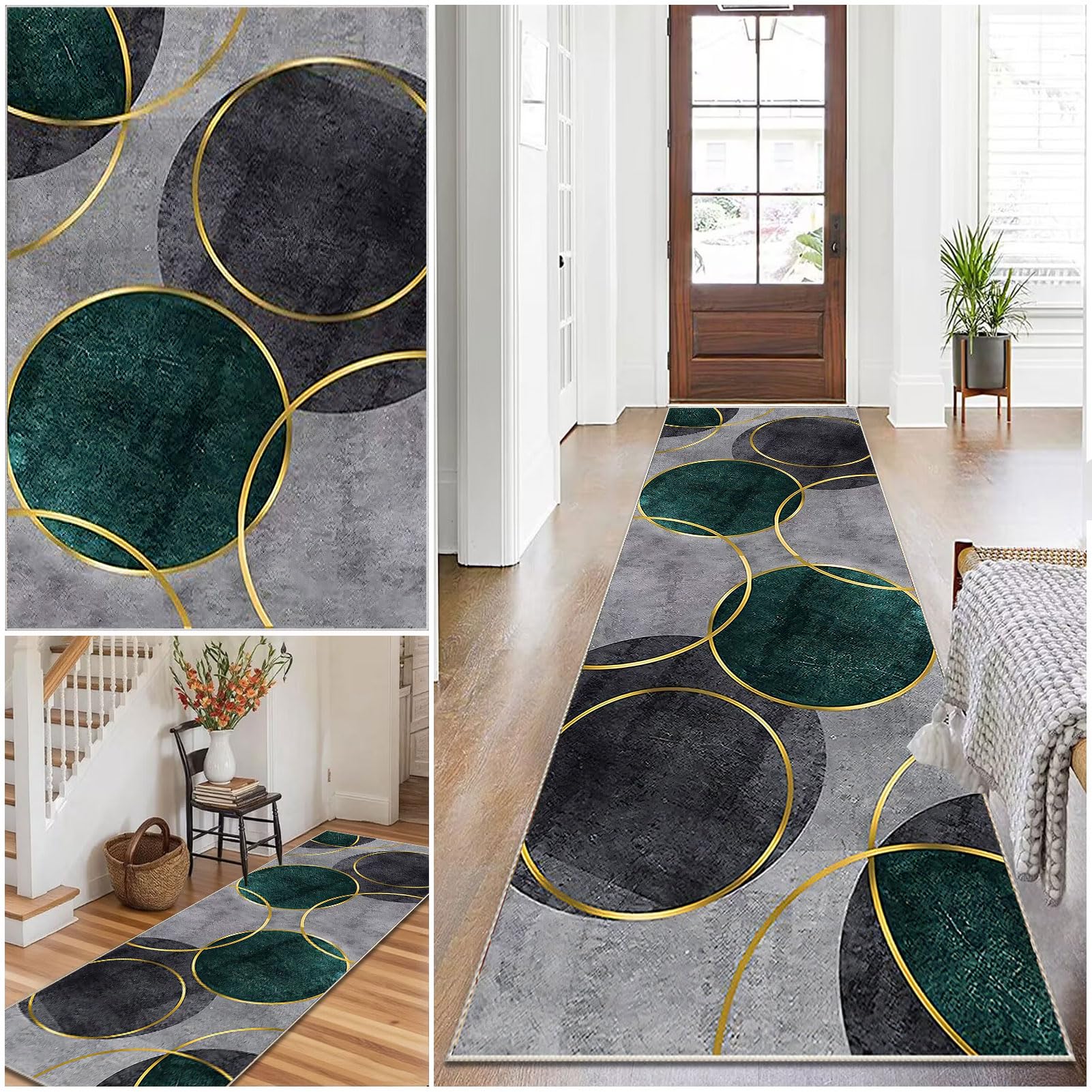 Carpet Runner for hallways Kitchen Runners Non Slip Washable Hallway Runner Long Hall Runner Kitchen Mats Rug Runners for Hallways Bedside Rugs for Bedrooms Entrance Laundry Bedroom 80 x 140 cm — image 1