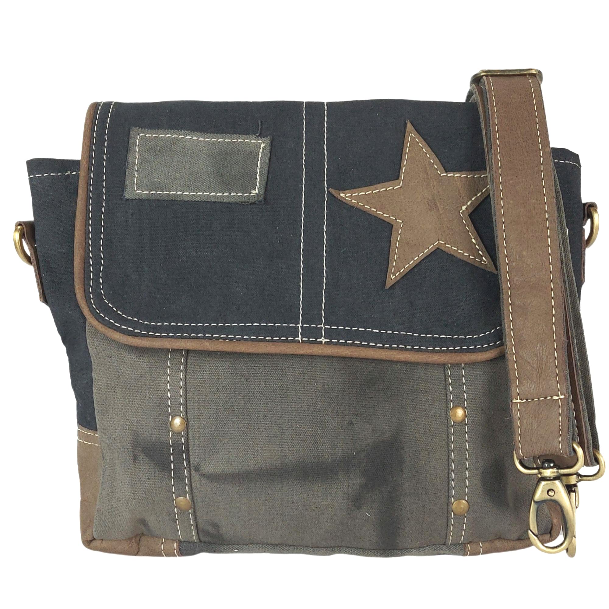 Sunsa Damen Umhängetasche, Vintage Crossbody Bag, Messenger Tasche Schwarz