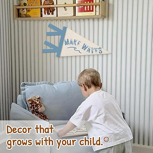 Miniatura 3 de Decoración de guardería oceánica, pancarta colgante de bandera con banderines para colgar en la pared, decoración de habitación de playa, decoración