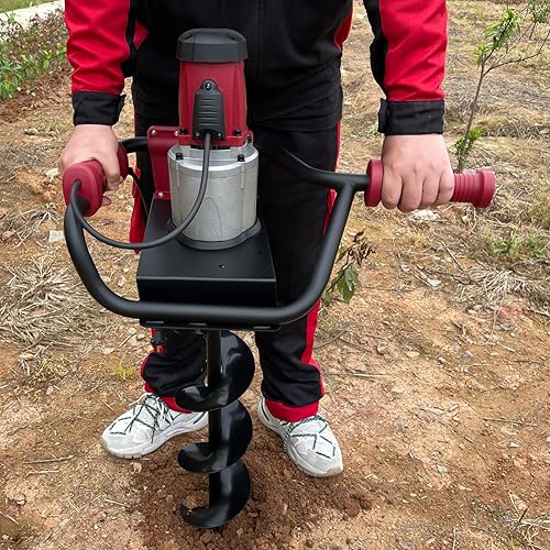 Miniatura 2 de Excavadora de agujeros para postes a gas, 52 CC 2 tiempos con 3 brocas de 4 pulgadas, 6 pulgadas, 8 pulgadas y barra de extensión para valla de