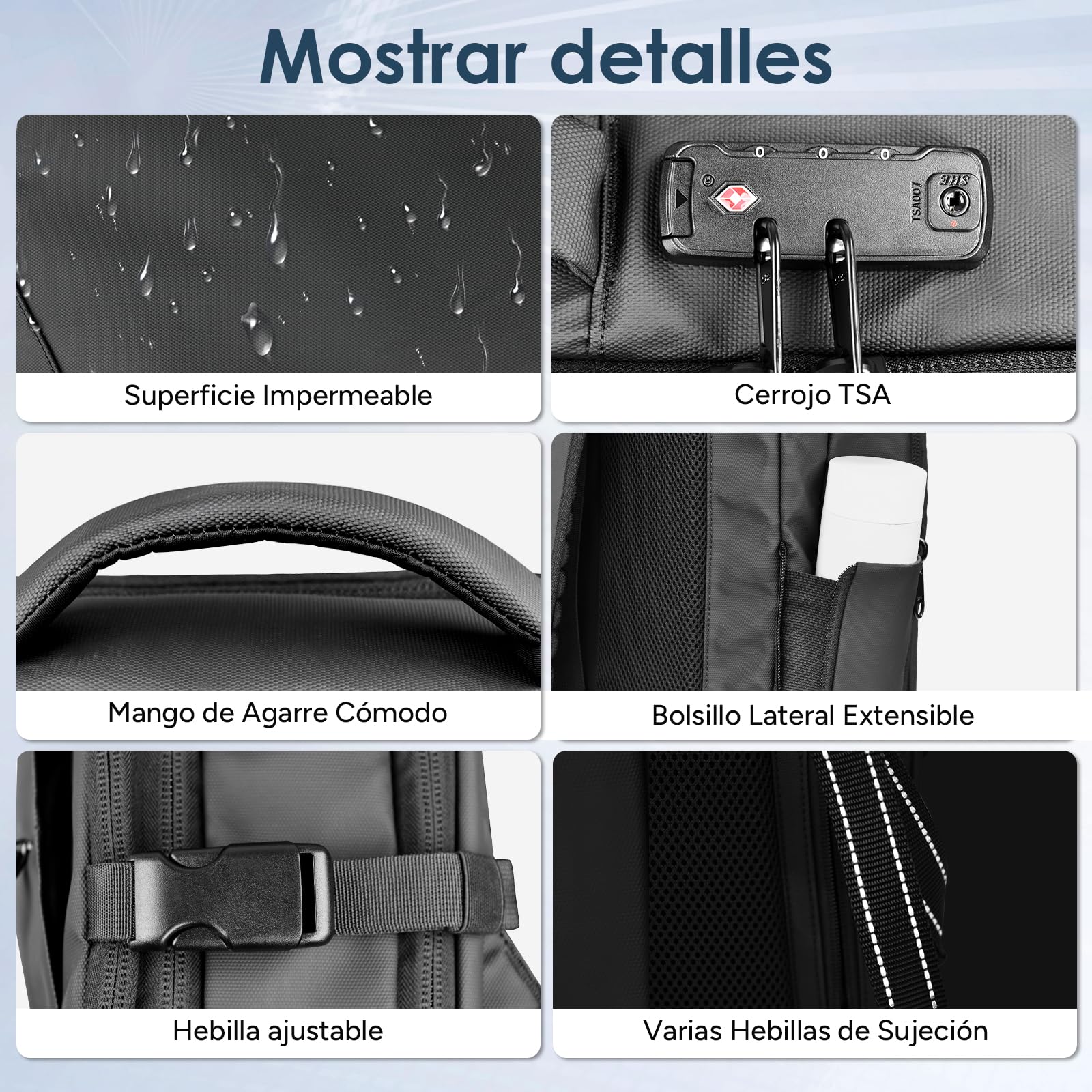 travel inspira Mochila de Viaje Con Vacio, Mochila de Mano Expandible con Bomba Eléctrica, Candado TSA, Compartimento para Laptop, Resistente al Agua, Bolsa Húmeda/Seca