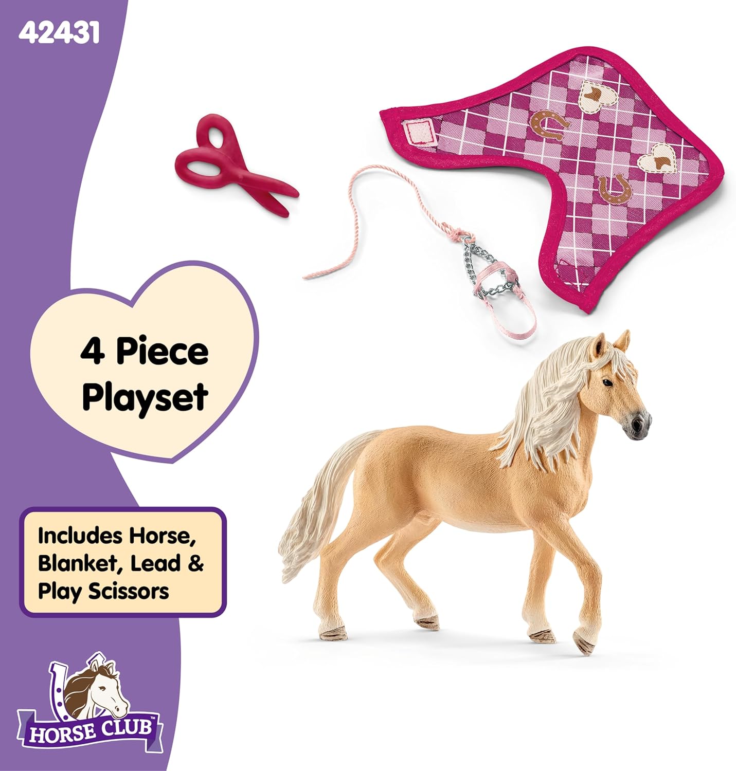 Schleich Horse Club, Horse Toys for Girls and Boys, Sofia's Fashion Creation Horse Set for Girls & Boys Ages 5+ with Horse Figurine, Horse Bridle and Horse Toy Accessories, 4 pieces
