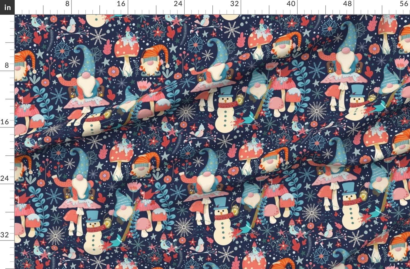 Spoonflower Fabric - Woodland Fairy Tale Whimsical Folk Seasonal Printed on Organic Cotton Sateen Fabric by The Yard - Sewing Quilting Apparel Home Decor