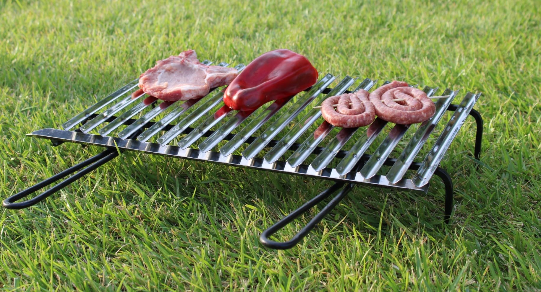 Graticola in acciaio inox per barbecue con sistema recupera grassi 60x35 cm