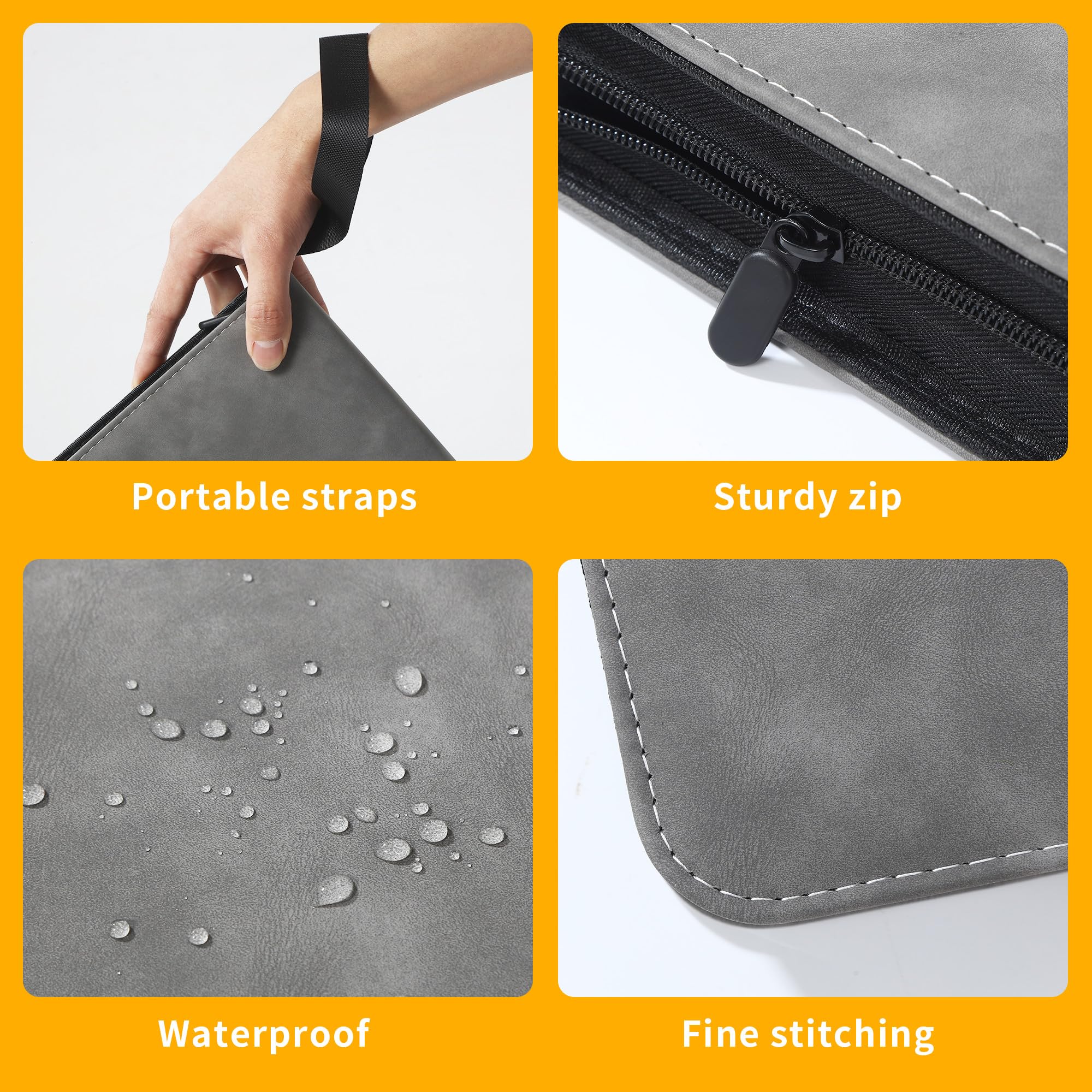 Raccoglitore Carte Magic,900 Tasche Album Porta Carte,50 Pagine Raccoglitore di Carte con cerniera,Grande capacità, adatto per le carte di gioco preferite (B-Grigio-02)