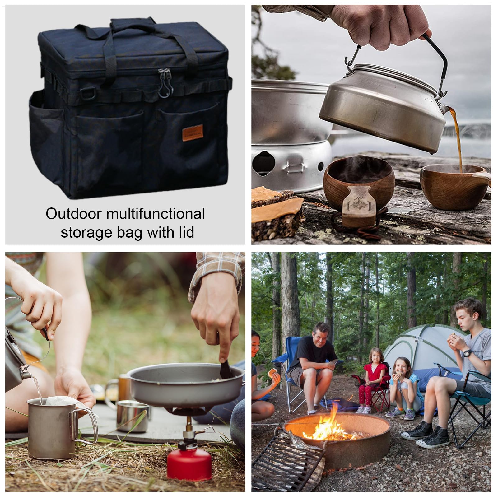 Borse Da Campeggio Per Uomini Attrezzatura Outdoor Impermeabile Con Ganci | Borsa A Tracolla Per Attrezzi Da Campeggio Per Caccia, Escursionismo, Zaino In Spalla, Avventura, Picnic, Utensili,