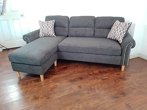 Miniatura 14 de Poundex Seccional reversible de 2 piezas (F6449) rojo paprika,Pizarra,Beige Bronceado,https://www.amazon.com/dp/undefined