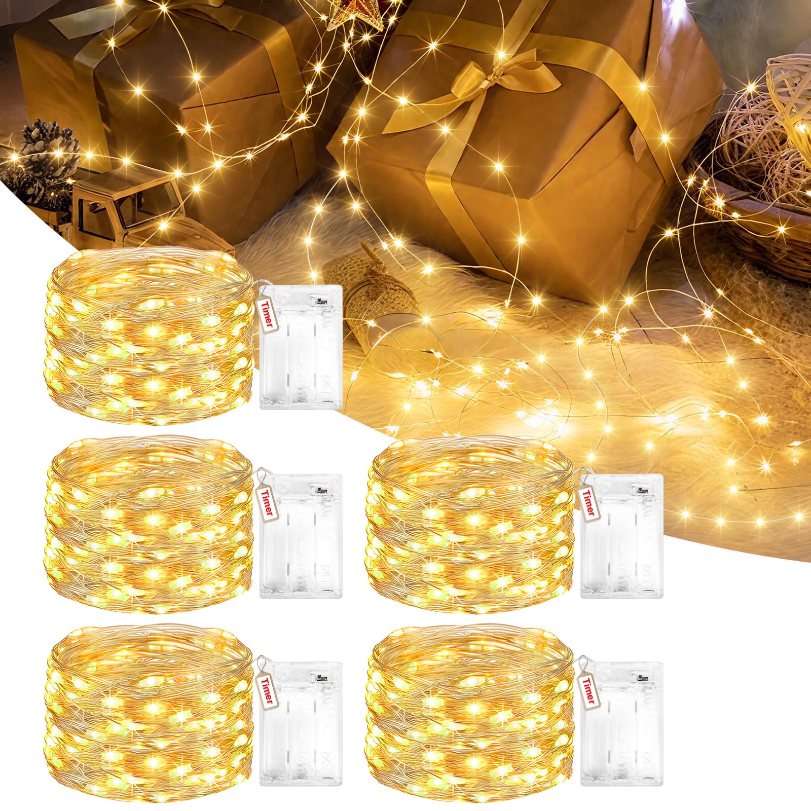 Peasur 30LED Lichterkette Batterie Timer