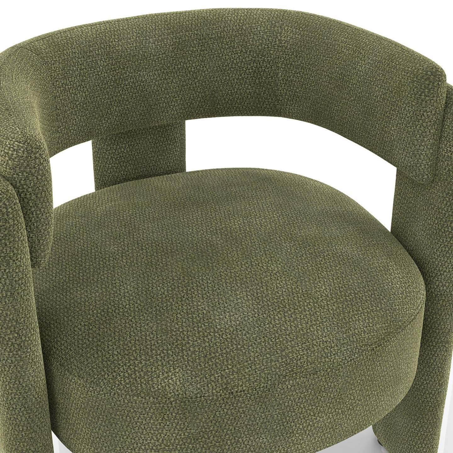 IDMarket - Fauteuil tripode Gustave Tissu Chenille Vert