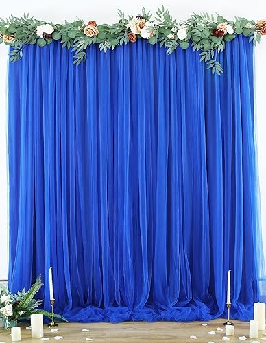 Cortinas de fondo de tul azul marino para baby shower, fiesta, boda, telón de fondo para compromiso, despedida de soltera, accesorios de fotografía,