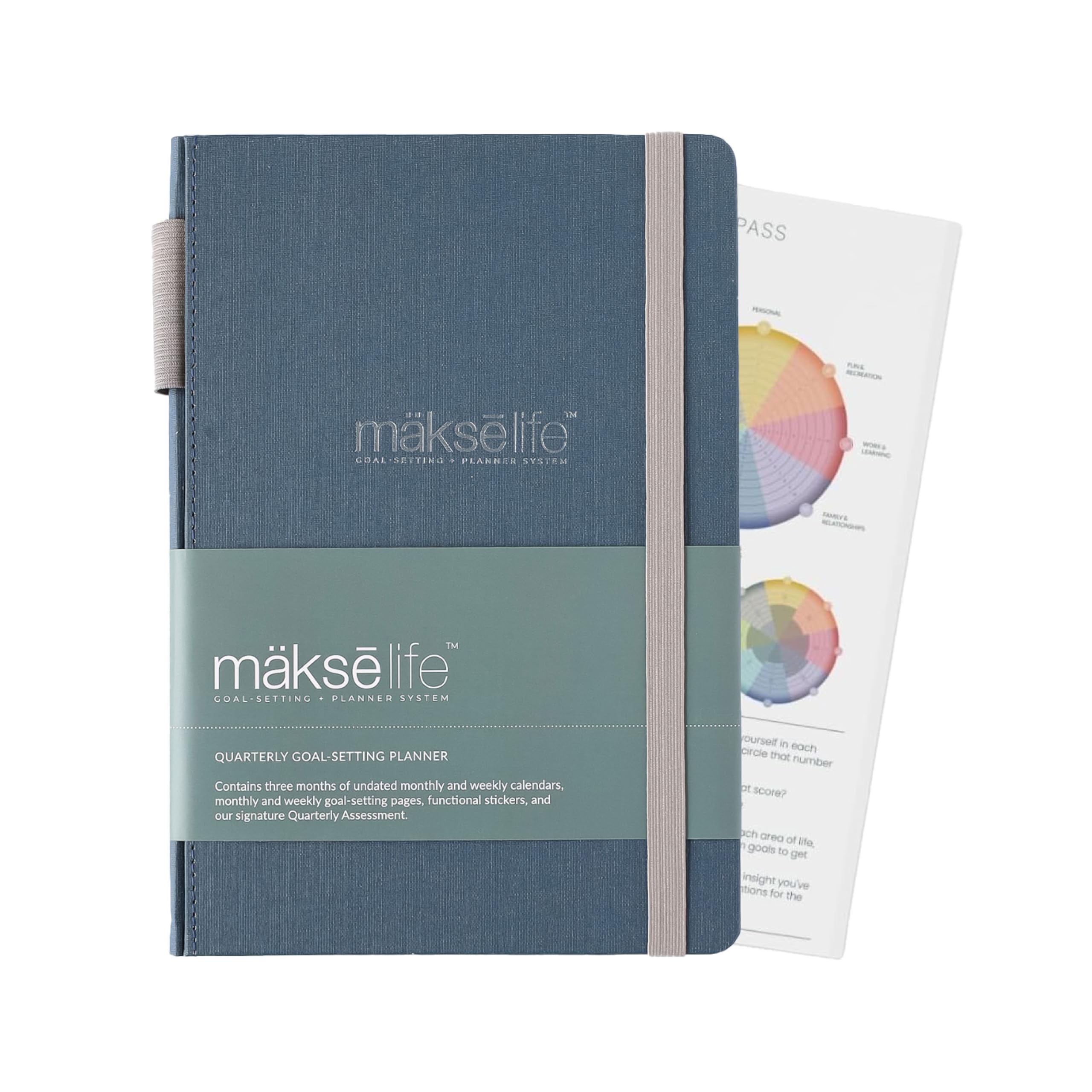MäksēLife Undated Quarterly Planner - A5 Goal Setting Planner & Personal Journal for Mindful Living, Weekly and Monthly Goal Setting with Habit