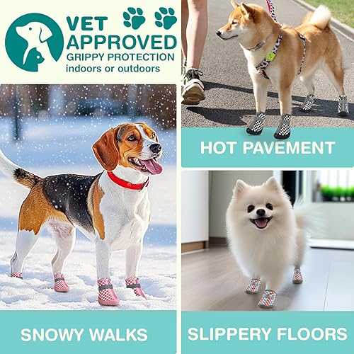 Miniatura 4 de Petanim - Botas para perros pequeños para invierno, zapatos impermeables para perros pequeños, botas de perro y protectores de patas para invierno,
