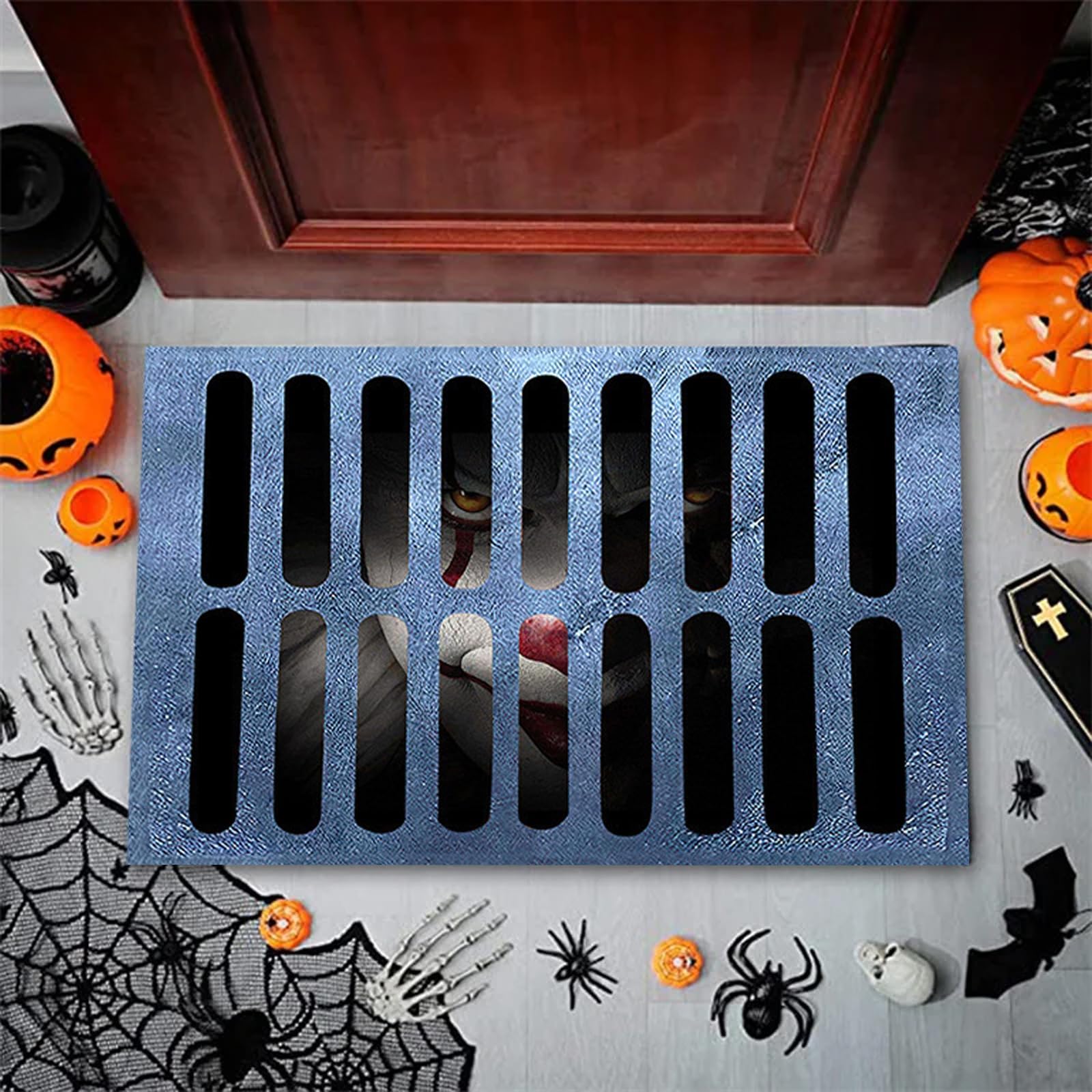 halloween door mat, outdoor front door mats for halloween decorations, halloween decor scary, halloween hallway decor, 40x60cm polyester rug with cartoon design