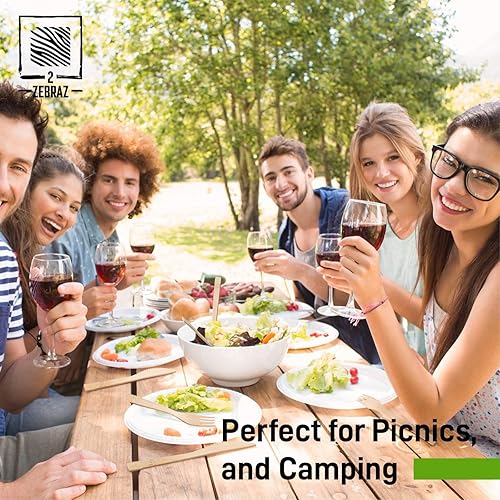 Miniatura 3 de 2ZEBRAZ - Juego de cubiertos biodegradables para fiestas, eventos, barbacoas y campamentos (tenedores, cuchillos, cucharas), reutilizable o