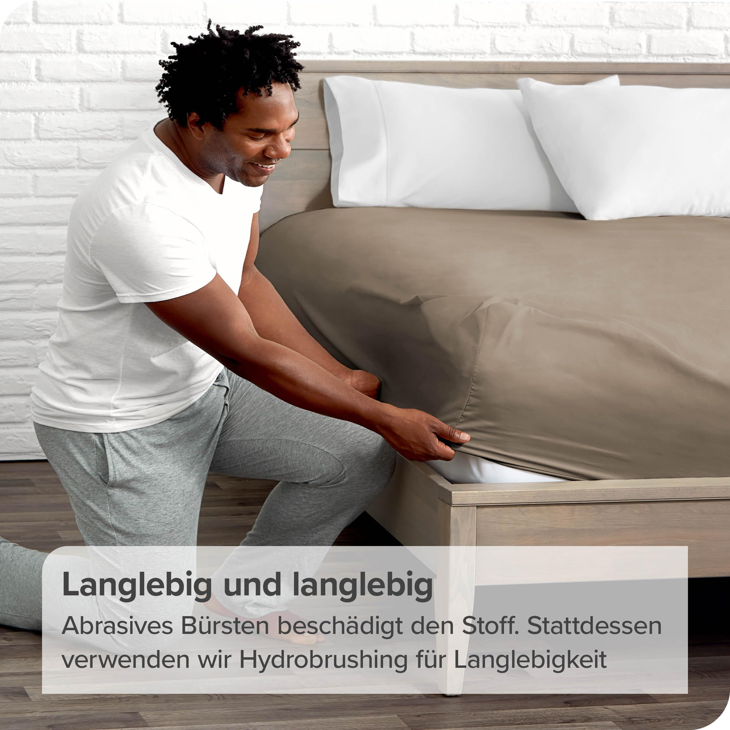 Lenzuolo sotto con angoli Bare Home - Microfibra Premium 1800 - Ultra morbido senza pieghe - Tasca profonda (90 x 200, Tortora)