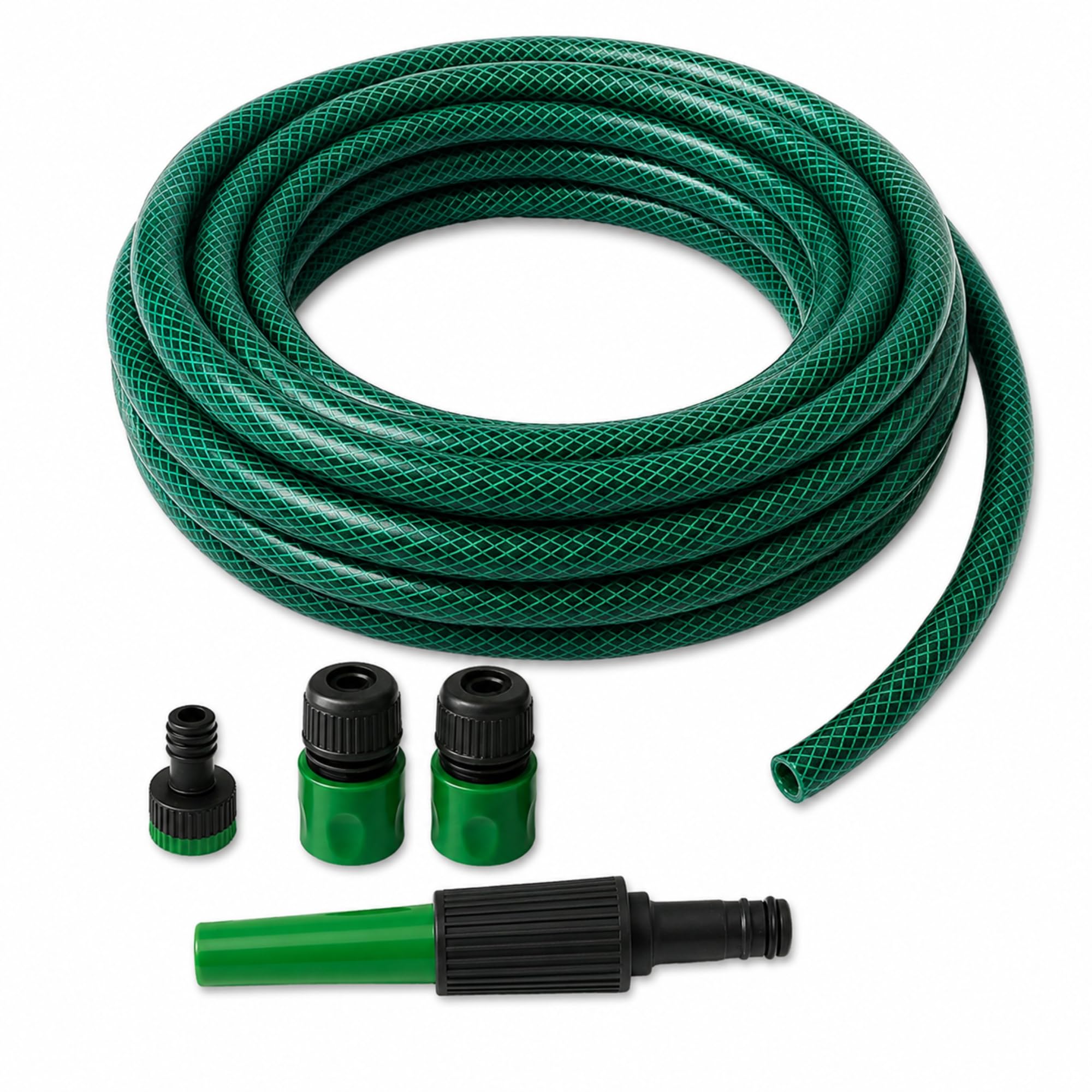 Garden Hose Pipe 15M with Spray Nozzle & Connectors, Triple Layer Reinforced 12.5mm Water Hose
