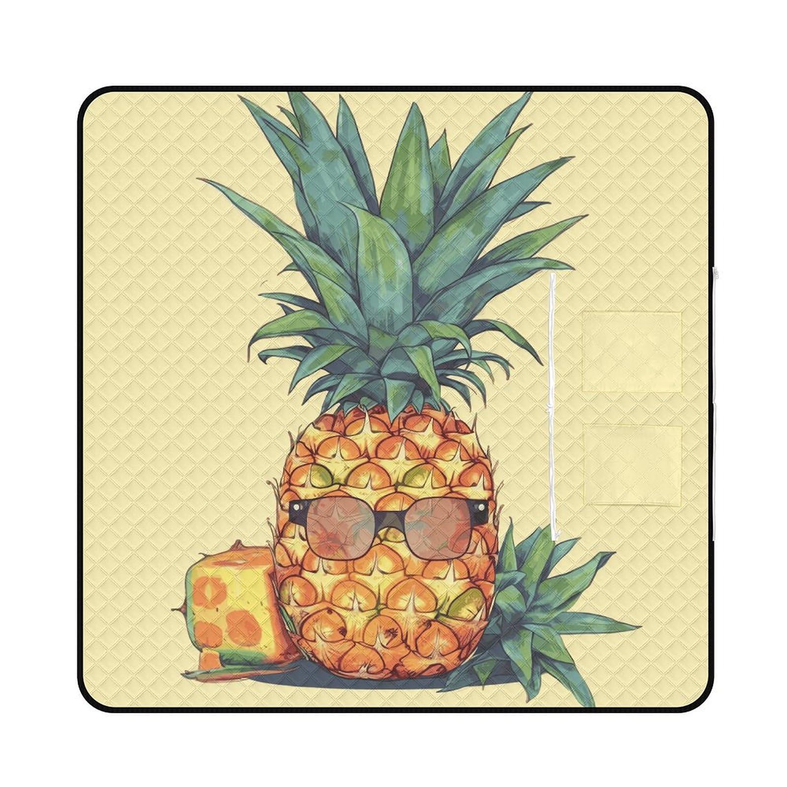 Couverture d'extérieur à fermeture éclair au tissu résistant motif ananas