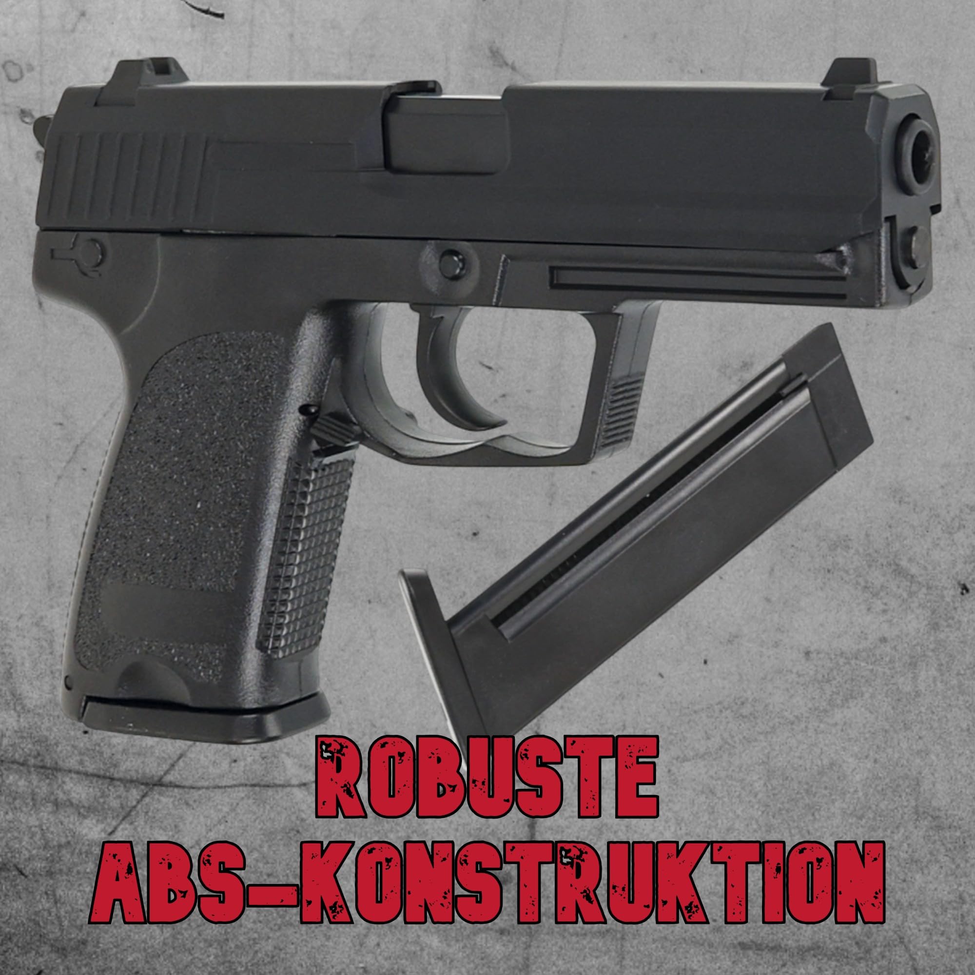 Set Airsoft Pistole HFC USP HA112B - Federdruck Softair Waffe 0,5 Joule 6mm inkl. 500 Premium Bio BB's 0,20g - Spring Powered Air Soft Gun mit 15 Schuss Magazin