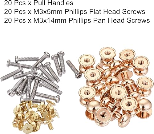 Miniatura 3 de uxcell Pomos redondos de 0.394 pulgadas de diámetro, 20 piezas de aleación de zinc para tiradores de cajón, caja de regalo, pomos de puerta de