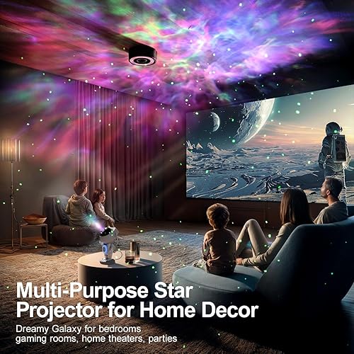 Miniatura 4 de Proyector de galaxia, proyector de estrellas para dormitorio, luces nocturnas para habitación de niños, proyector de techo con altavoz Bluetooth