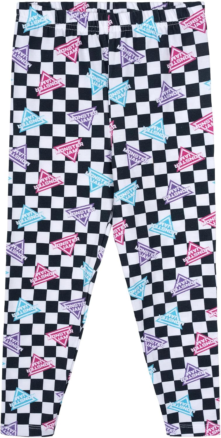 Monster Jam Sparkle Smash Girls' 2-Piece T-Shirt and Leggings Set Toddler to Big Kid