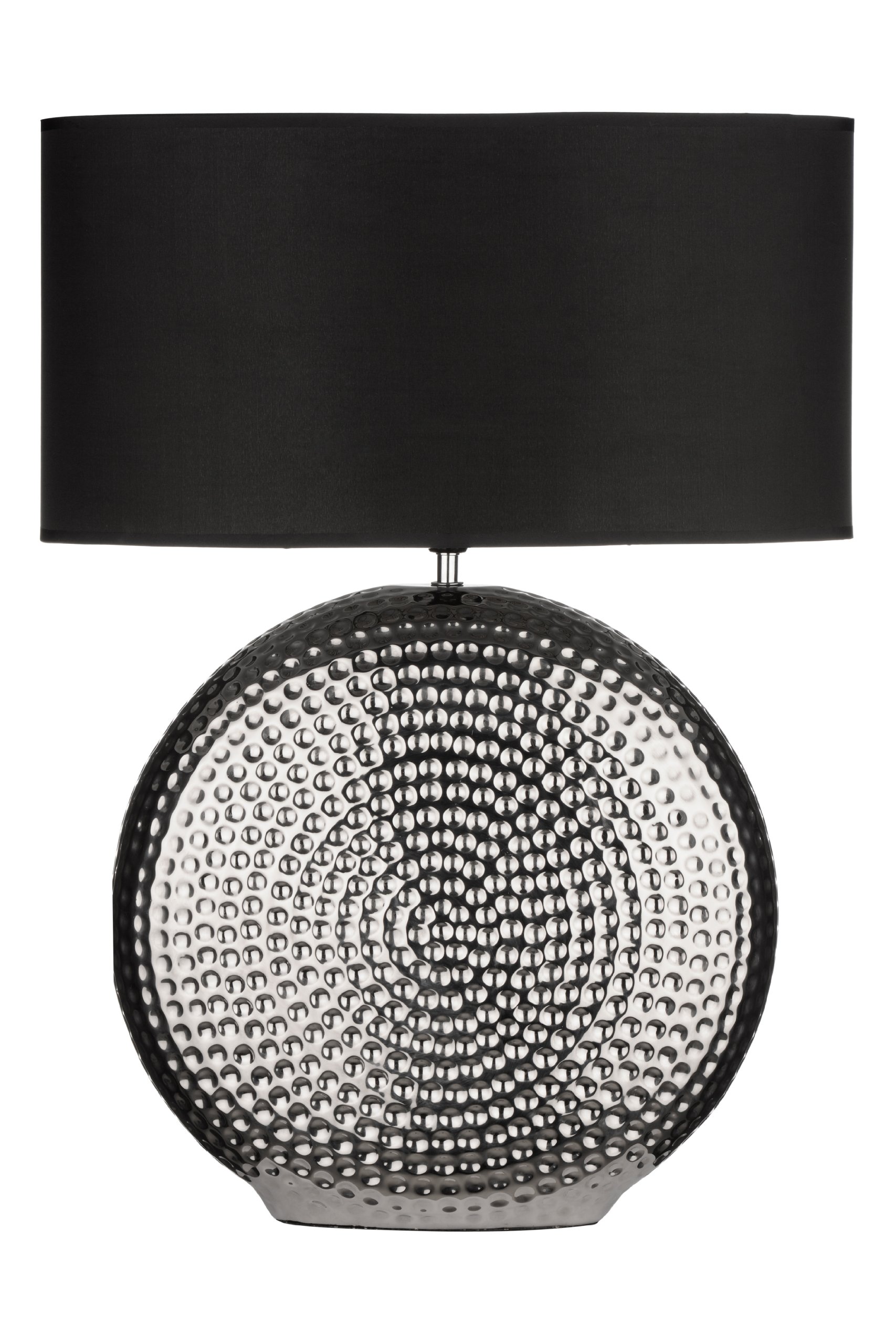 Premier Housewares Hammered Chrome Finish Table Lamp - Elegant Decorative Lamp for Living Room