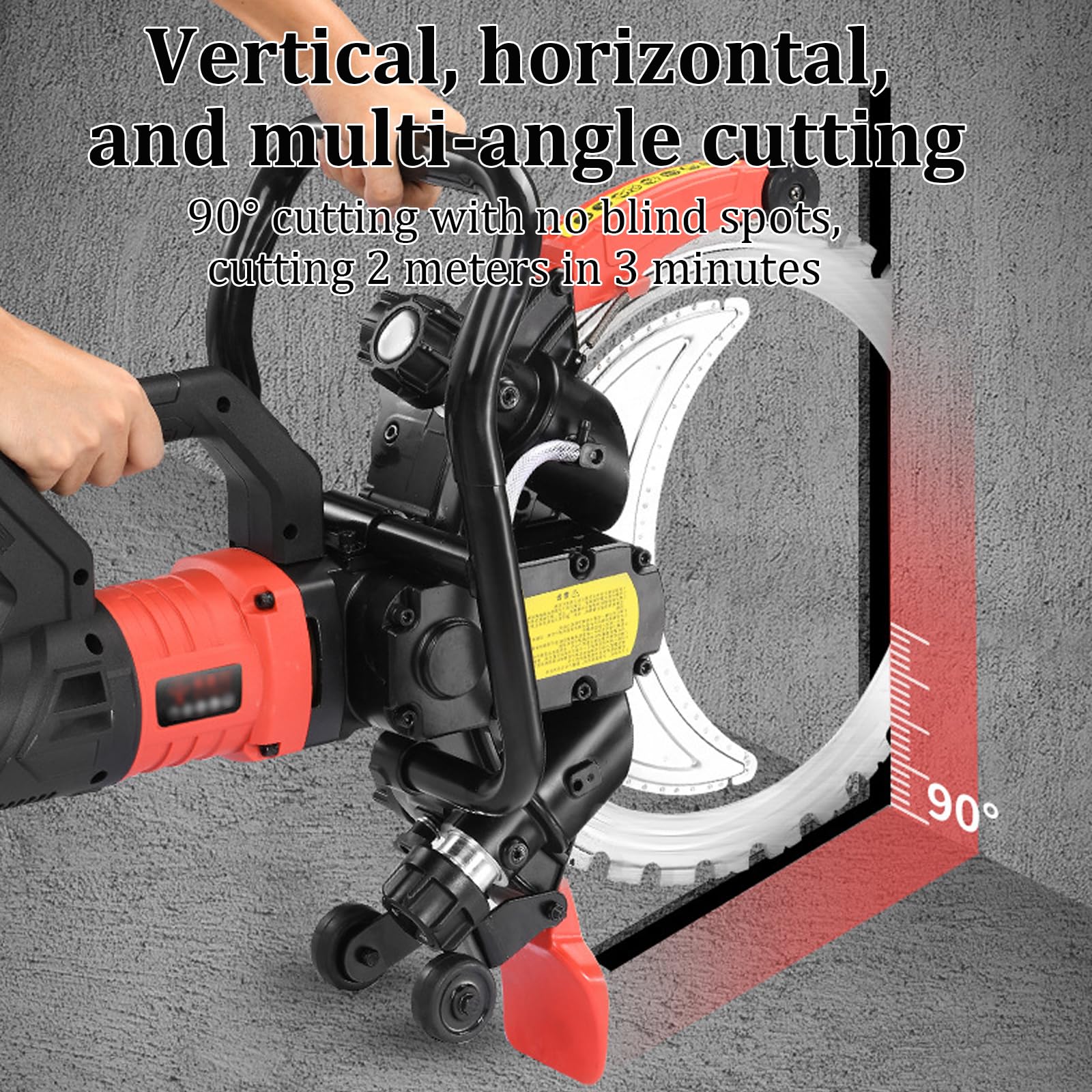 Sierra Circular EléCtrica para HormigóN de 9500W,Sierra de Anillo de Alta Frecuencia de 16 Pulgadas,Modo de Corte HúMedo y Seco,para Paredes de HormigóN Armado,Ladrillo Rojo y Cemen(Size:Saw blade *1)