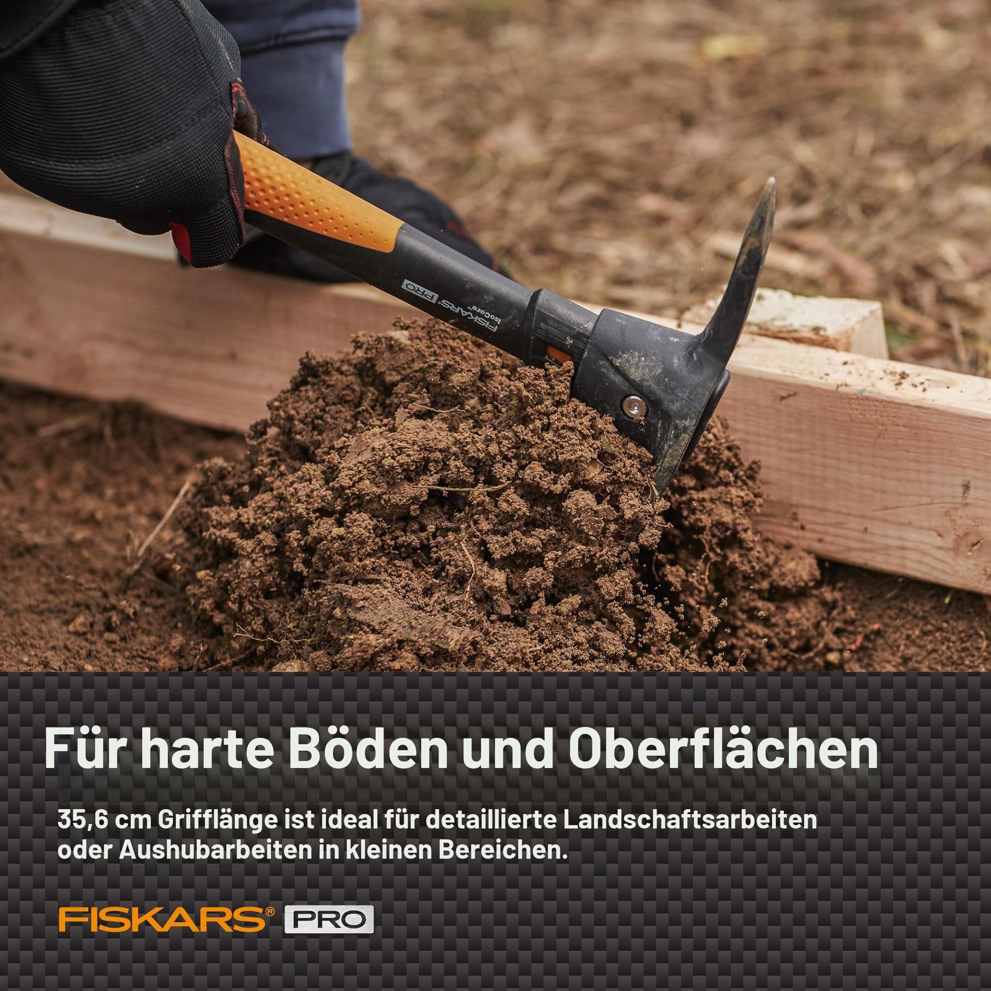 Fiskars 751220-1001 Pro IsoCore Hacke/Spitzhacke, 0,7 kg, Orange/Schwarz
