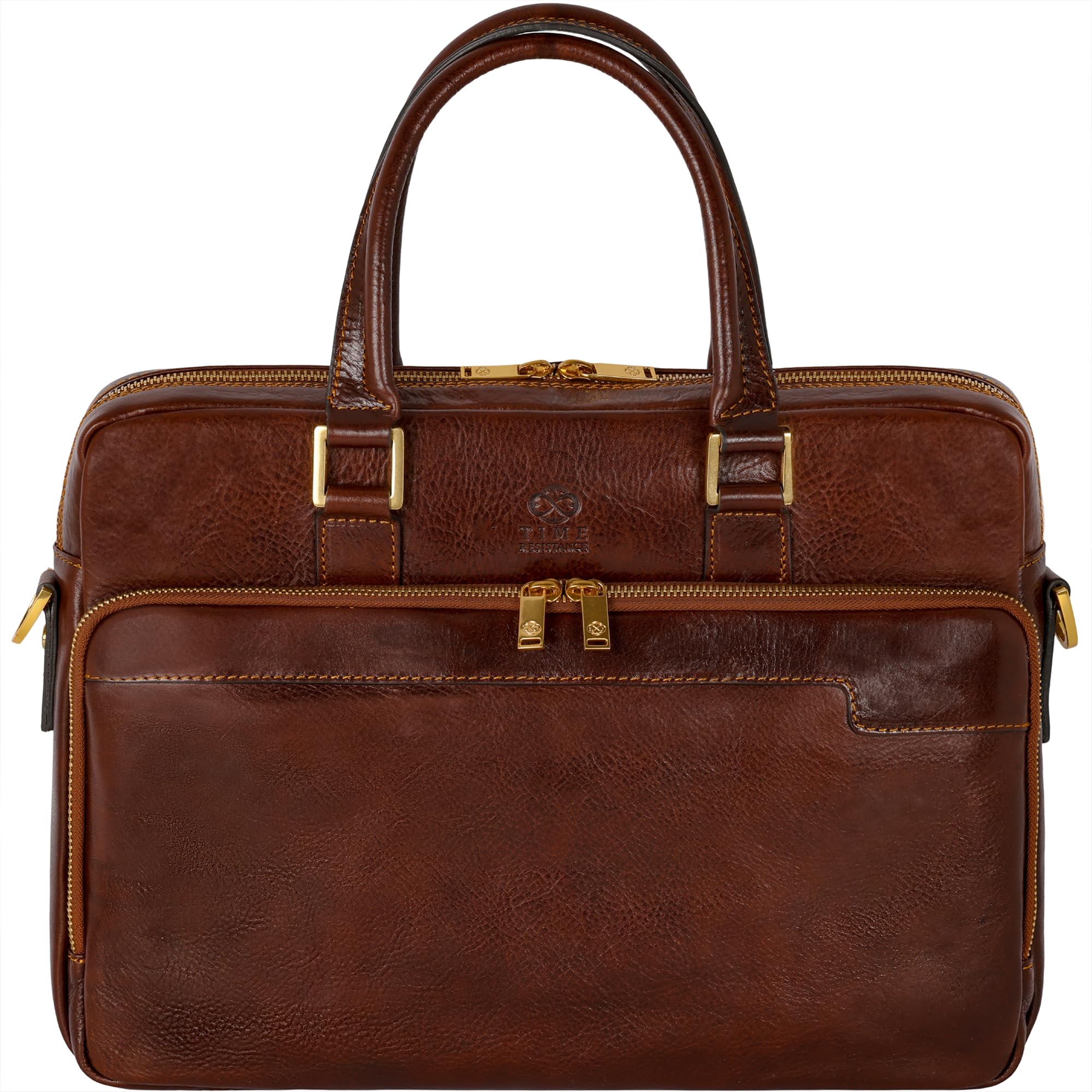 Time Resistance Ventiquattrore Uomo Fatta a Mano in Italia da Esperti Artigiani – Borsa Porta PC Donna con Chiusura a Scatto – Borsa in Pelle da Portare a Mano o a Tracolla