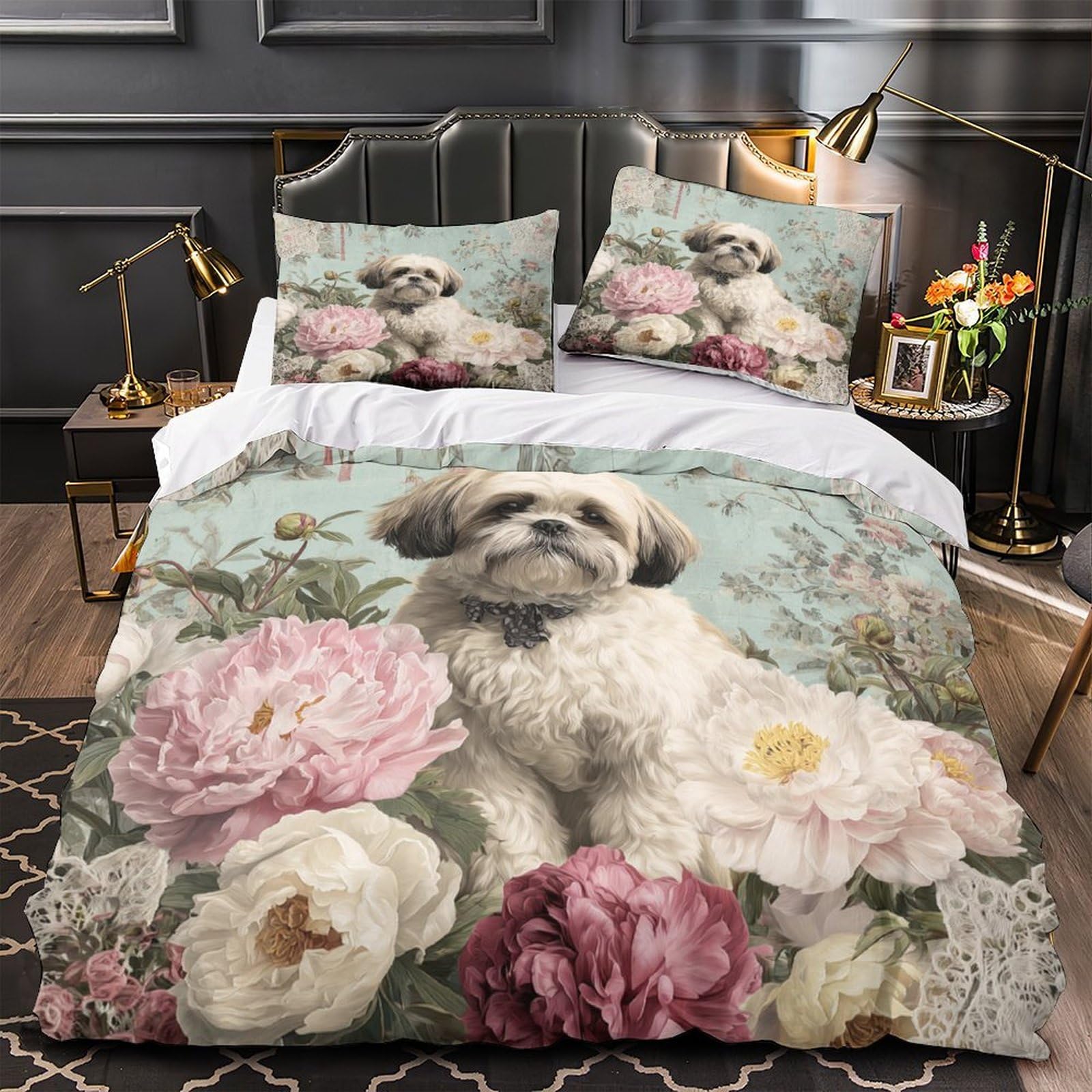 Housse de couette Shih Tzu 135x200cm, idée cadeau pour hommes
