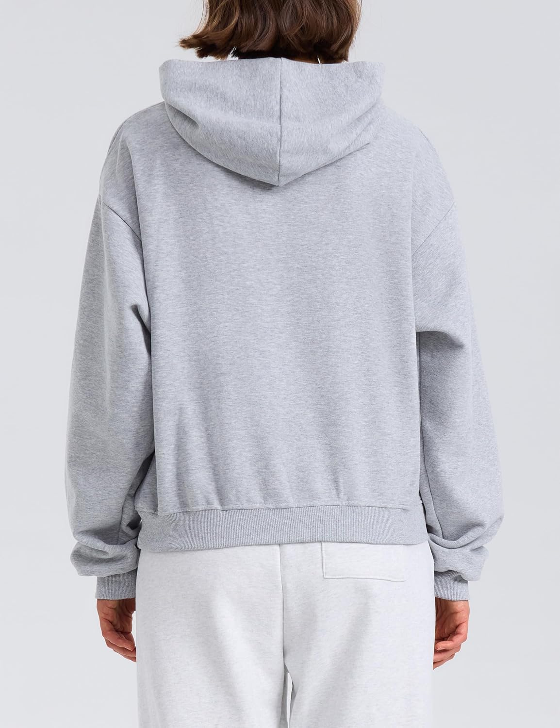 PrettyGuide Women's Oversized Hoodie Fleece Cropped Sweatshirt Long Sleeve Lightweight Pullover with Pocket - Image 7