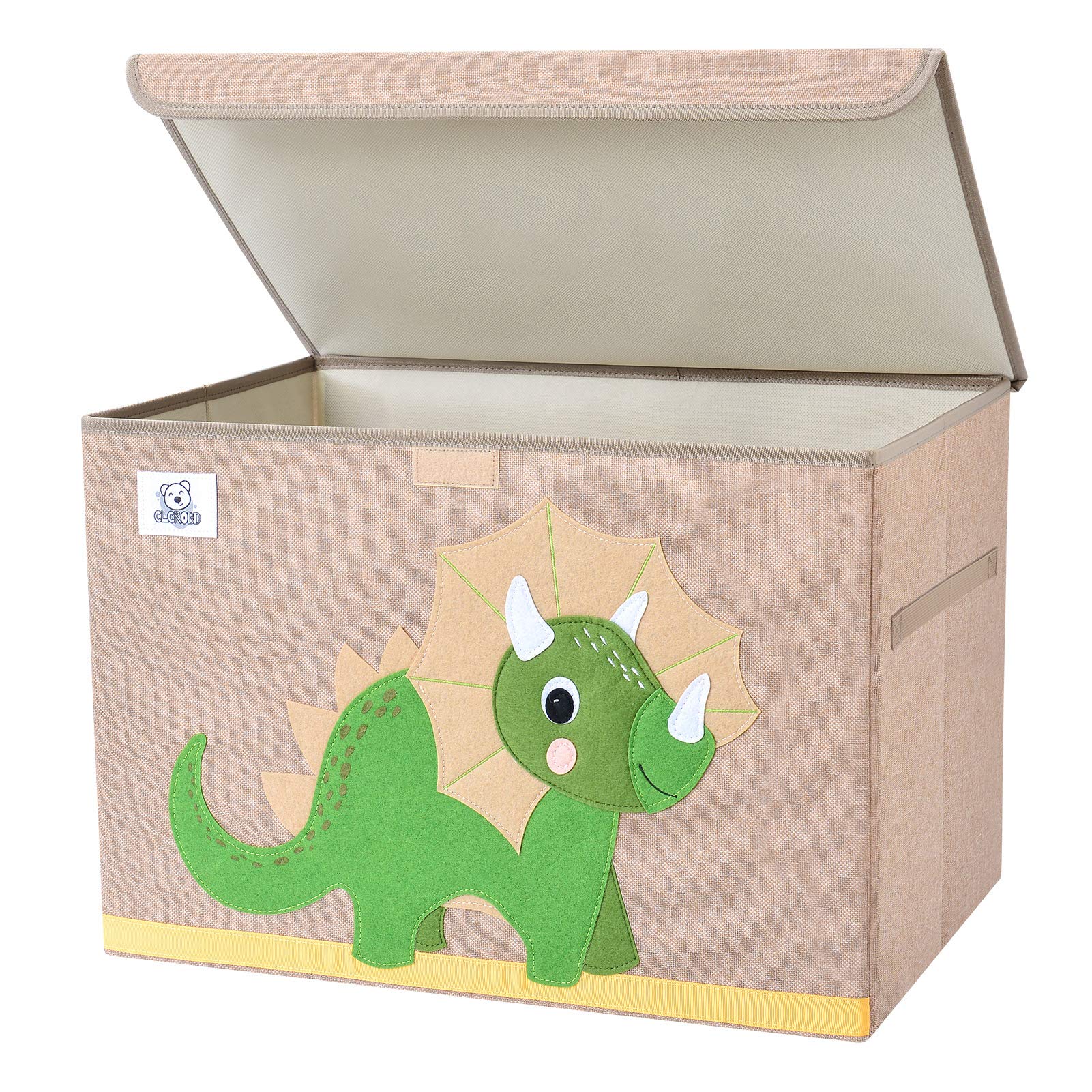Cofre de juguete grande plegable para niños con tapa abatible, organizador de almacenamiento de juguetes de animales de tela plegable, papelera, cajacestatronco para niños pequeños, niños y