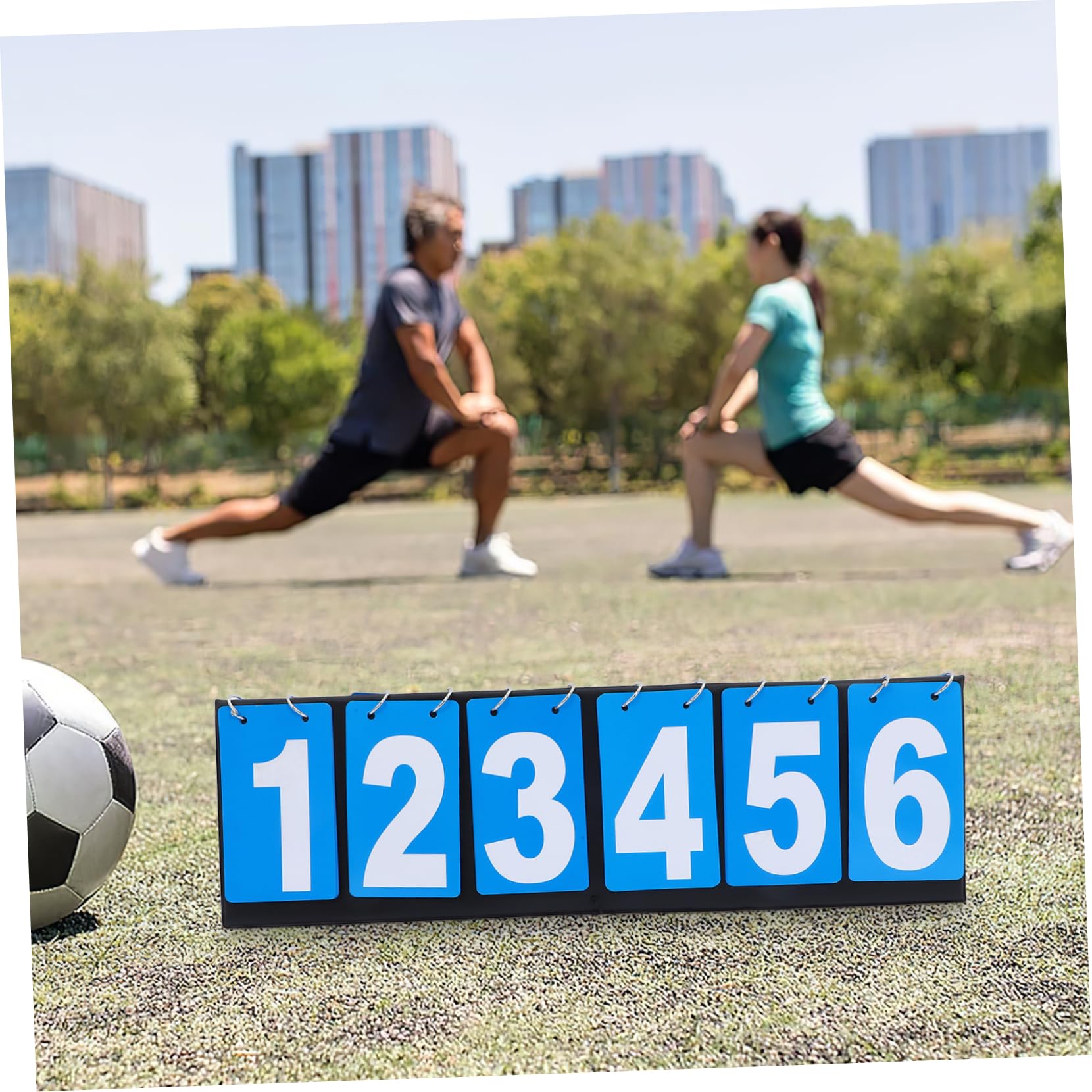 Sosoport Portable Scoreboard for Basketball Tennis More Cloth Construction Easy to Use Competition Scoreboard for Sports