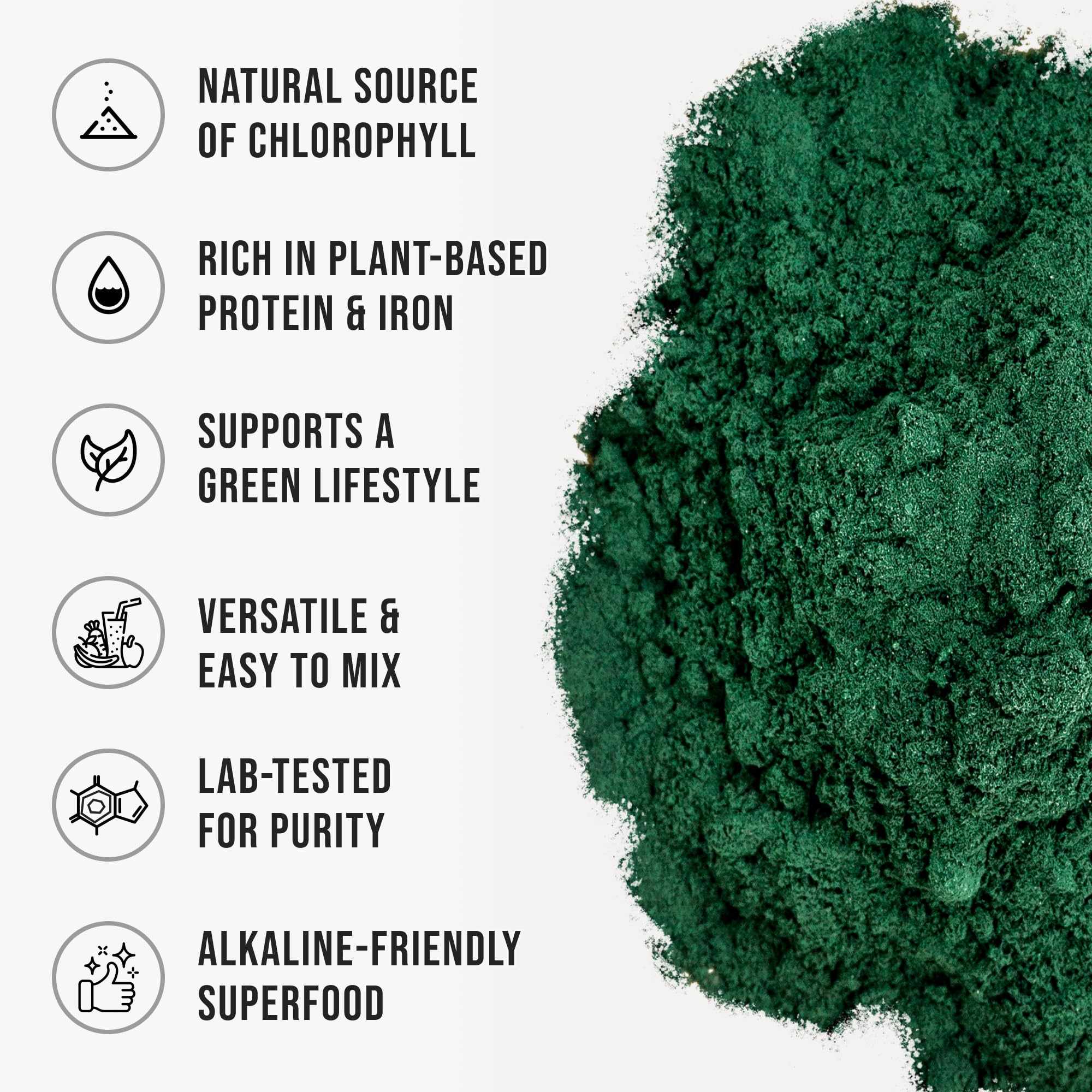 Organic Chlorella Powder, Raw, Premium Superfood Rich in Vegan Protein & Chlorophyll, Non-GMO, Vegan-Friendly Supplement, 312 Servings, 1.37 lb (624g) — Amazon image 3