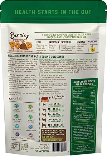 Miniatura 3 de Suplemento perfecto para popó, digestión y salud para perros Fibra, Prebióticos, Probióticos, Enzimas Digestivas, Heces Duros y Suaves, Mejora de la