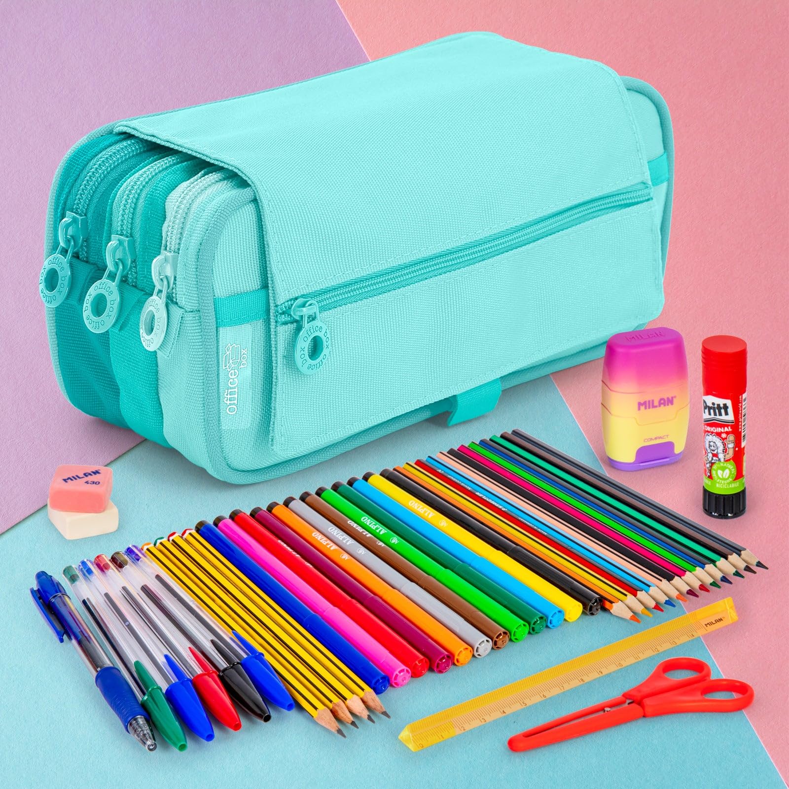 EcoPack - Pack Ahorro Completo de Material Escolar de Primeras Marcas para tu Estuche (ECO40)