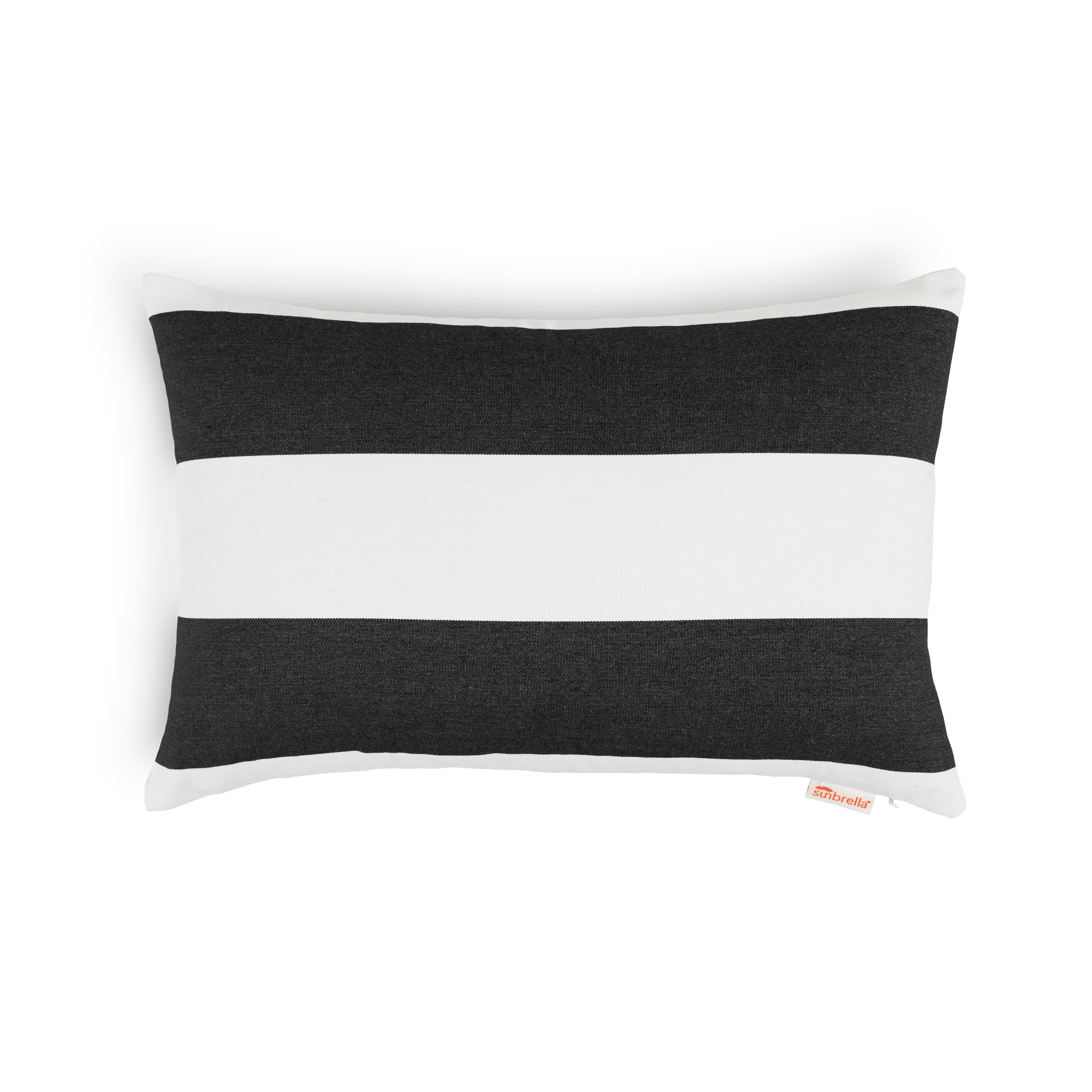 Austin Horn ClassicsSunbrella Cabana Stripe White/Black, Zippered Boudoir Pillow Cover ONLY (Set of 2) Indoor/Outdoor Easy Clean Fill Sold Seperately