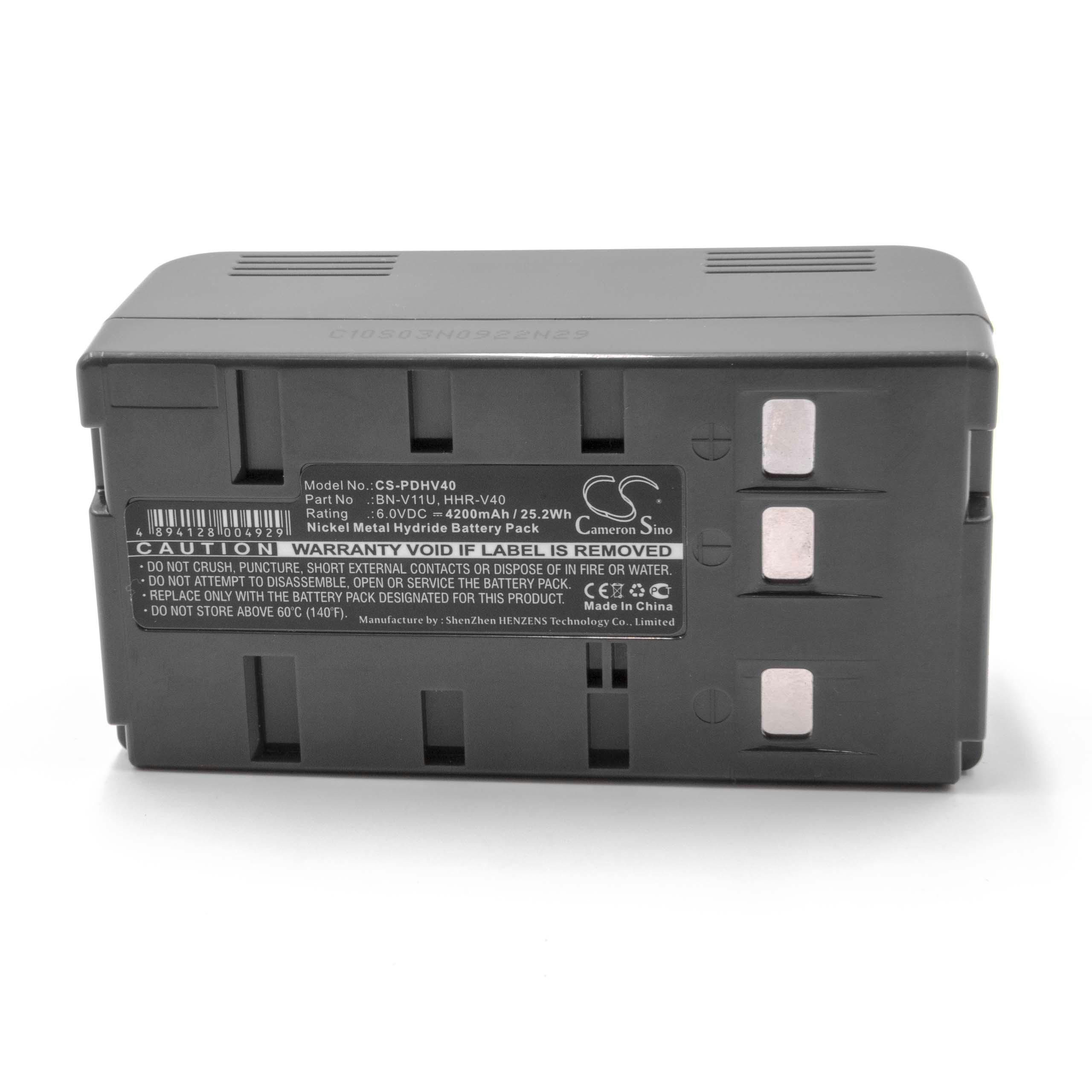 vhbw Batería NiMH 4200 mAh (6 V) para cámaras reemplaza JVC BN-V12, BN-V12U, BN-V14U, BN-V15, BN-V18U, BN-V20, BN-V20U, ...