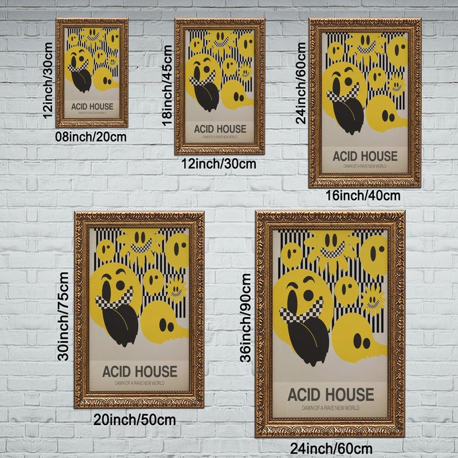 Acid House, poster musicale su tela, decorazione per camera da letto, ufficio, stanza, regalo, 40,6 cm L x 61 cm W