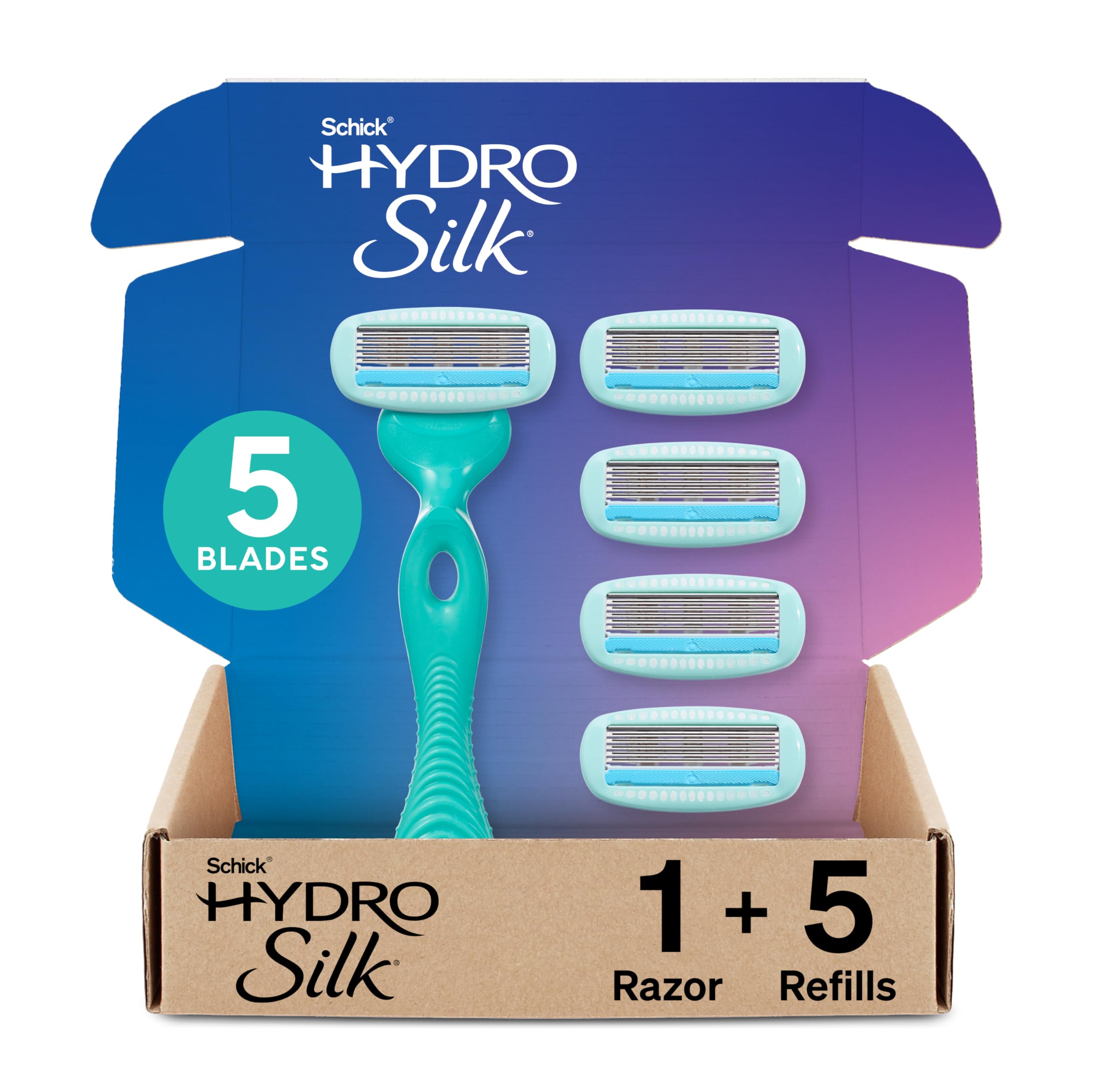Schick Hydro Silk Ultra Sensitive Razor for Women | Womens Razor for Sensitive Skin, 5 Blade Razors for Women, Womens Razors for Shaving, Includes 1 Handle & 5 RefillsSchick Hydro Silk Ultra Sensitive Razor for Wom…