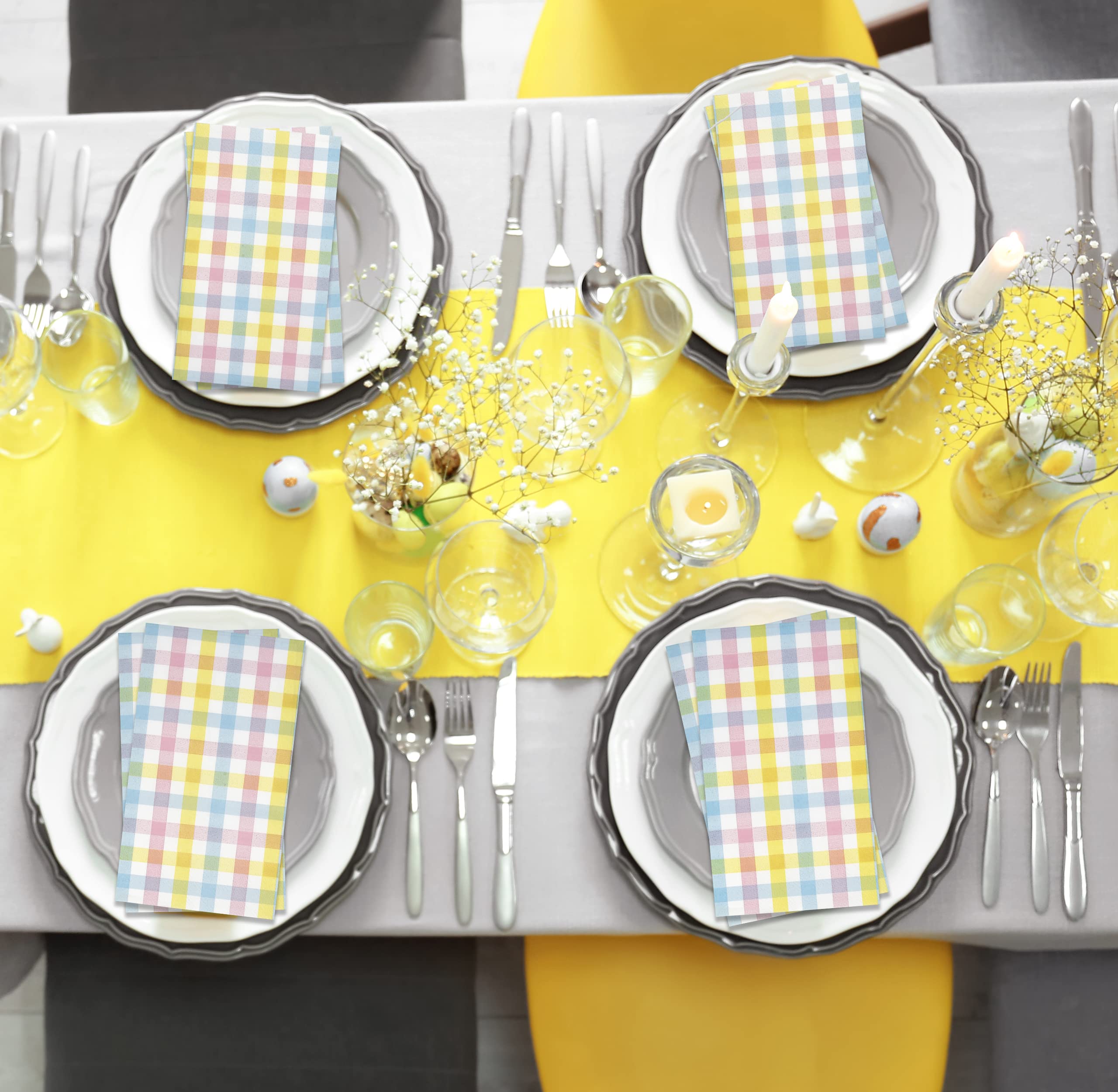 100 Easter Buffalo Plaid Guest Napkins Disposable Paper 100 Easter Buffalo Plaid Guest Napkins Disposable Paper