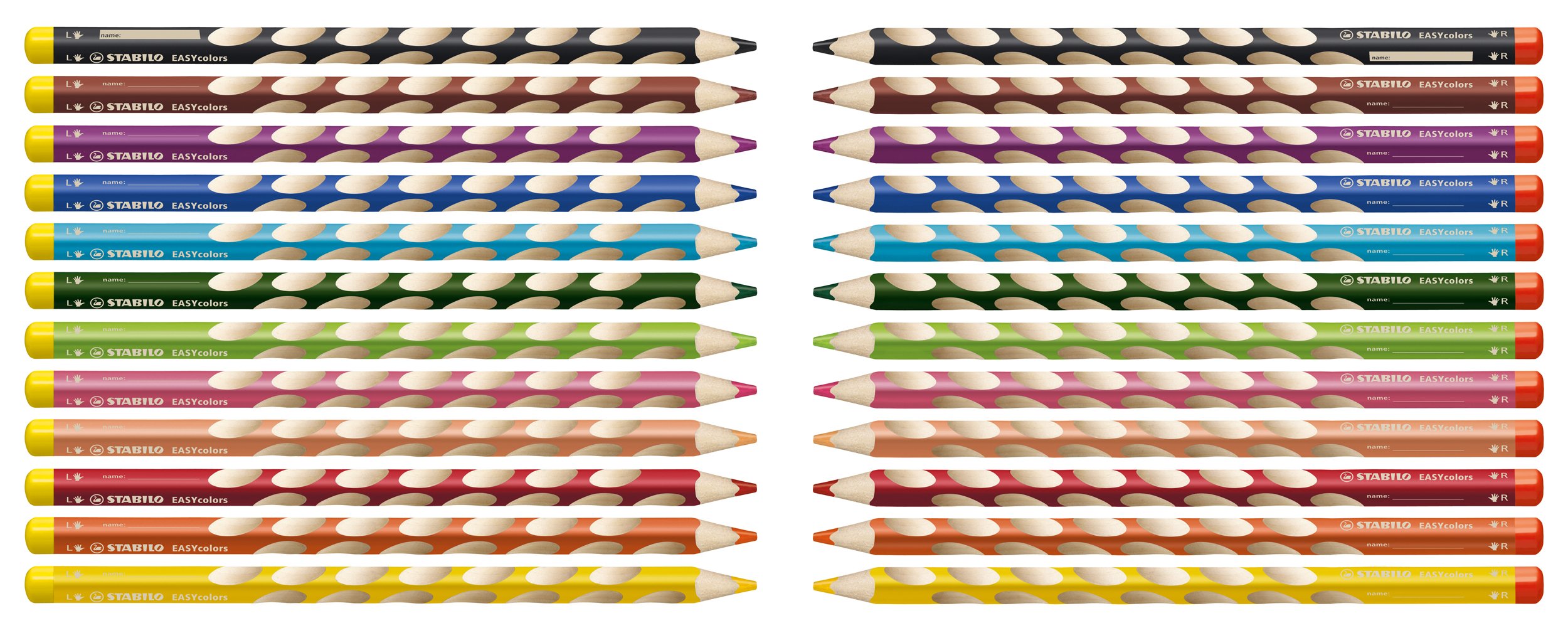 Astuccio 12 matite colorate ergonomiche per mancini Easy