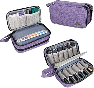 Luxja Borsa per Olio Essenziale per Olio profumato e Accessori(Include Una Bottiglia a Rullo)