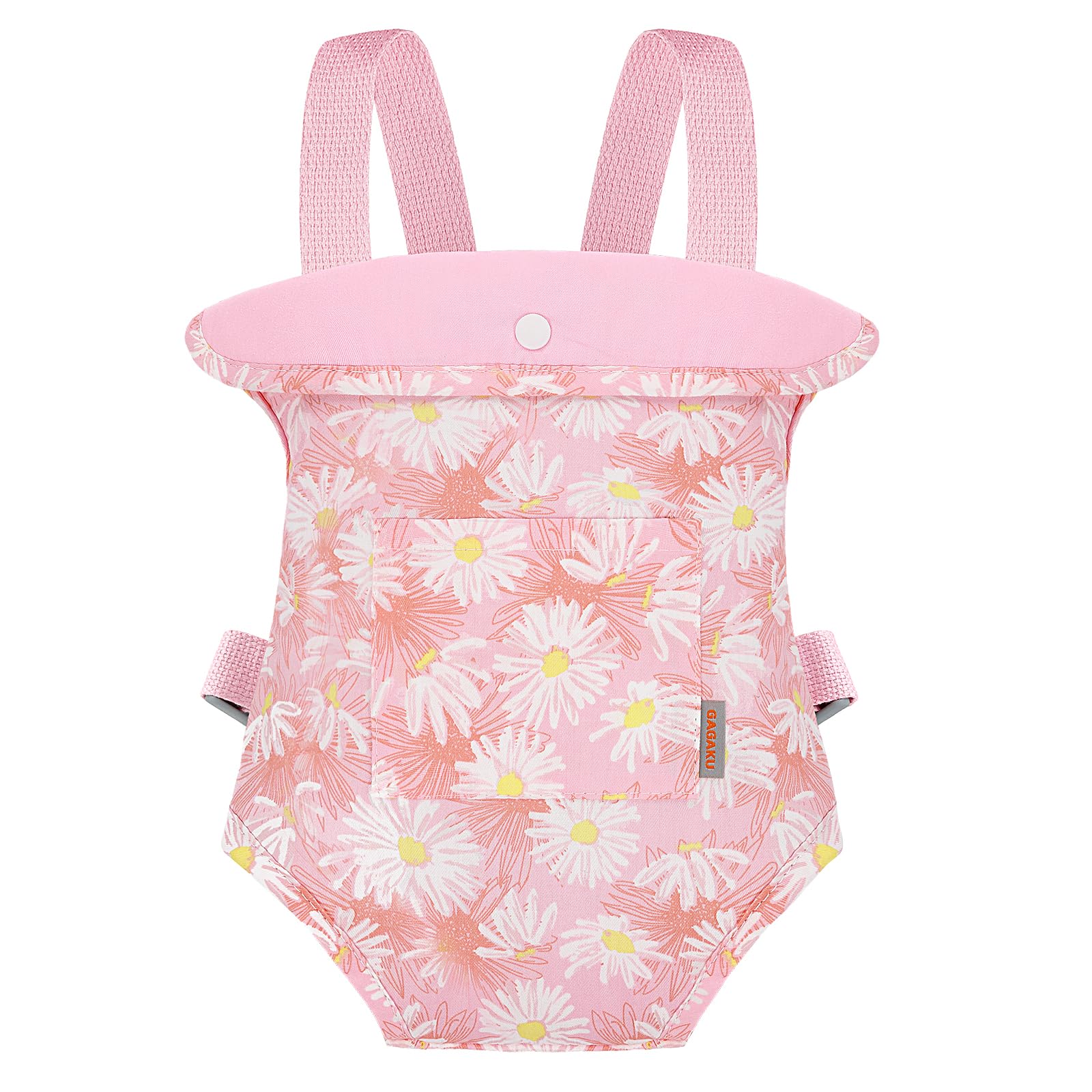 GAGAKU Puppentrage Puppen Bauchtrage Puppen Tragesitz Puppenzubehör mit Verstellbaren Trägern, Chamomile