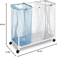 Vista 4 de Whitmor Clasificador de lavandería triple con ruedas