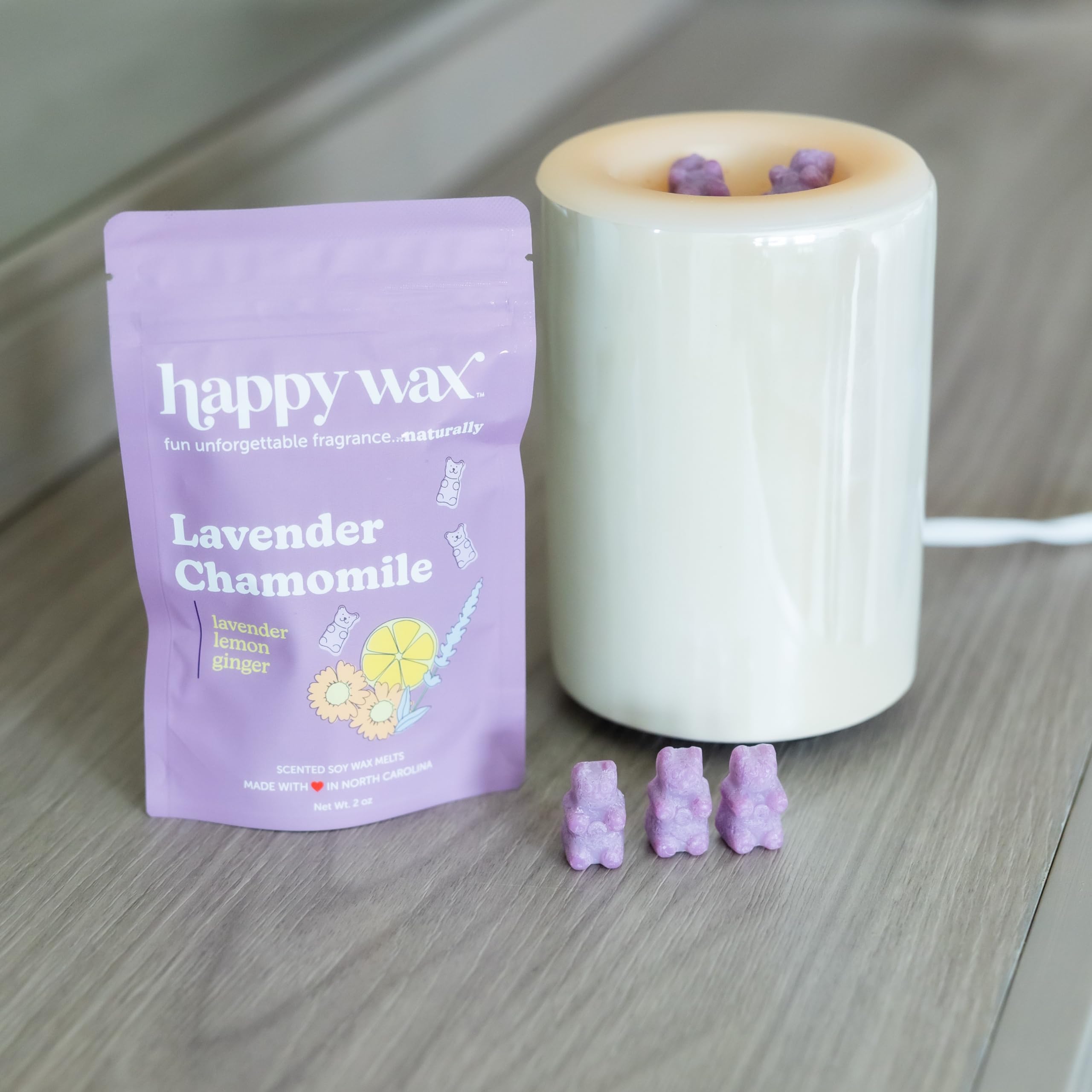Happy Cire Spa Day Mix, perfumowany wosk sojowy - kształty niedźwiedzia idealne do miksera, który topi się w Twoim najgorętszym, Lavender Chamomile, 8 Oz