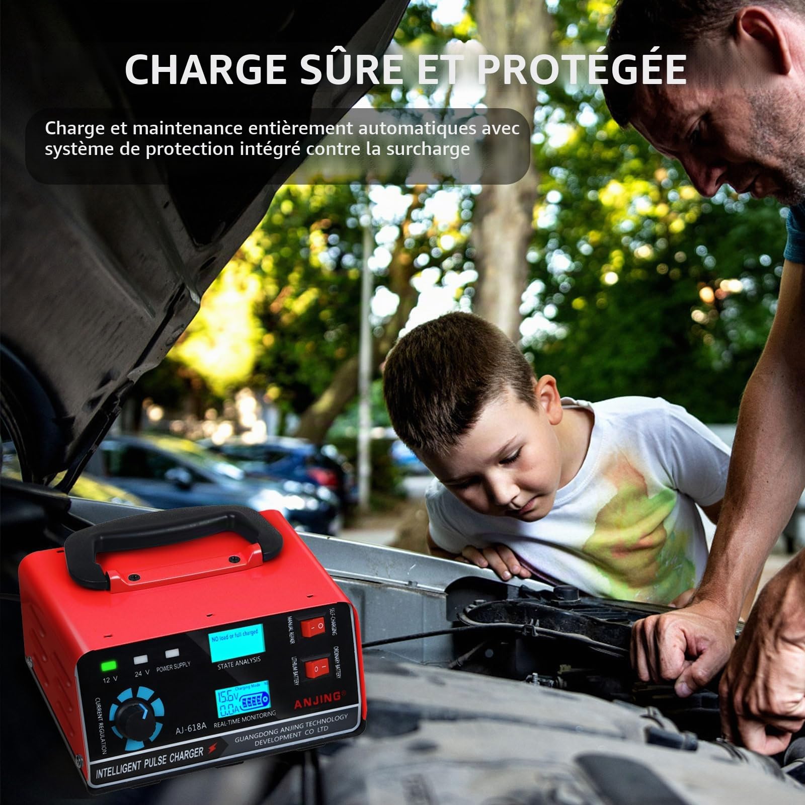 Chargeurs de Batterie, Chargeur de Batterie de Voiture 400W 22A 12V / 24V Chargeur de Batterie de Voiture Voiture Entièrement Automatique Intelligent Convient aux Voitures Motos Voitures Camions | Chargeur de Batterie de Voiture Voiture Entièrement Automa