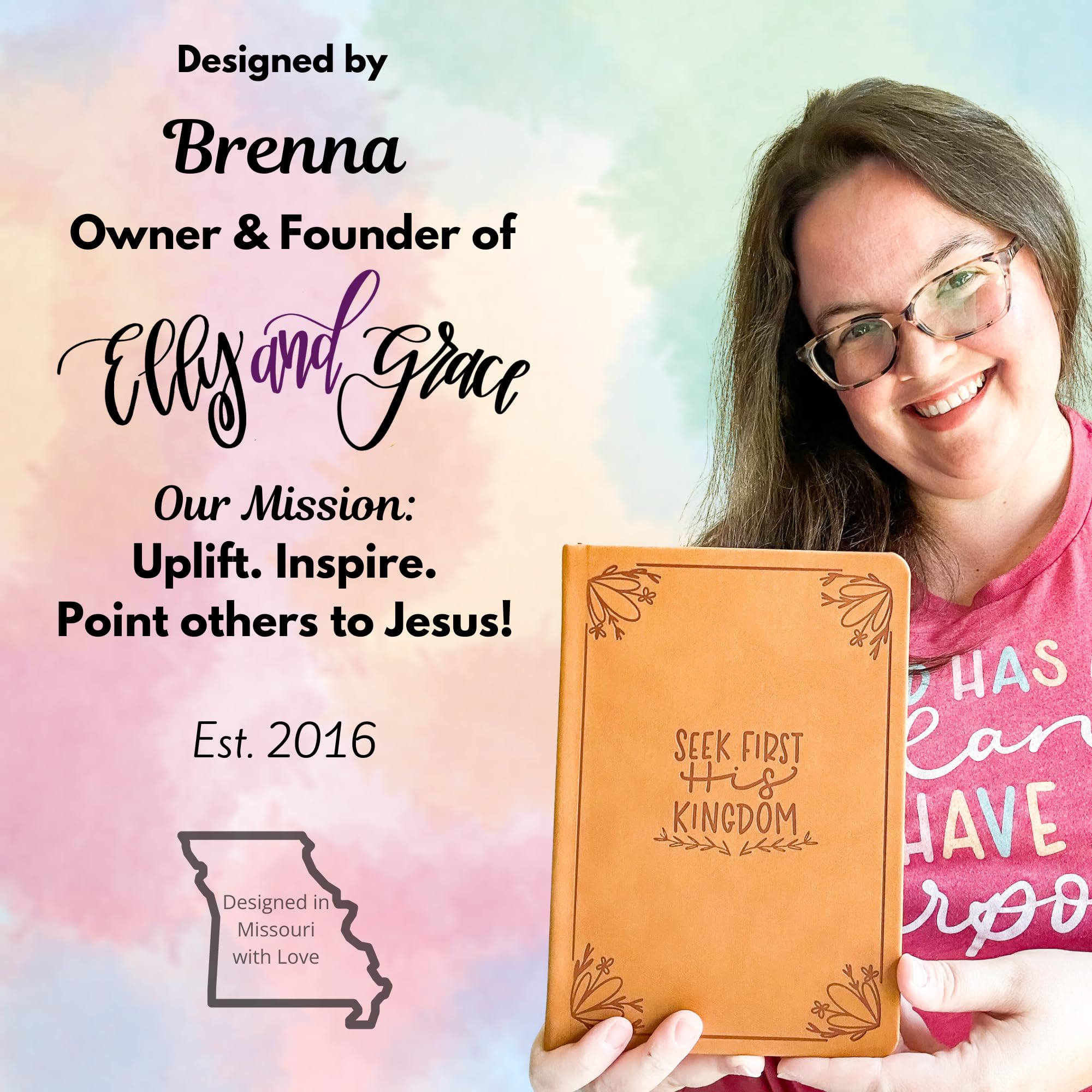 Elly and Grace Diario de la Biblia – Diario diario de oración, suministros de diario bíblico para estudio bíblico, diario de gratitud – 8.5 x 5.5 pulgadas – Diario forrado de 150 páginas (busca